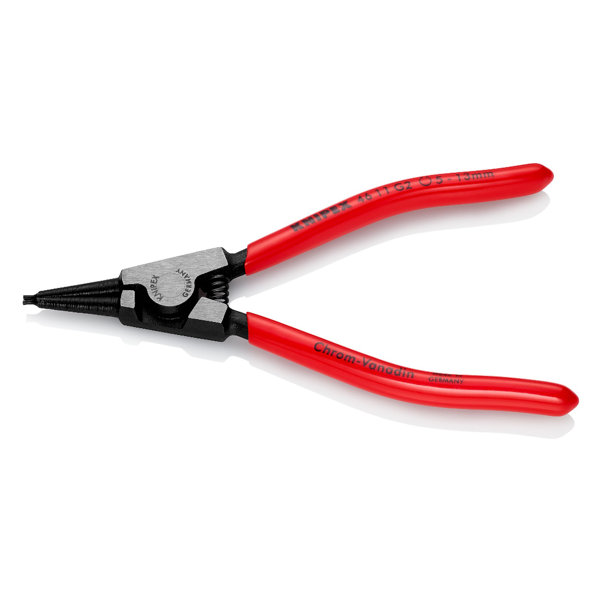 Pince pour circlips pour anneaux de préhension d'arbre Ø 5 - 13 mm, à ressort d'ouverture, 140 mm