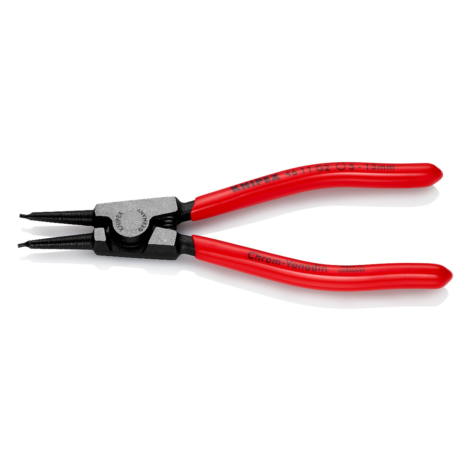 Pince pour circlips pour anneaux de préhension d'arbre Ø 5 - 13 mm, à ressort d'ouverture, 140 mm