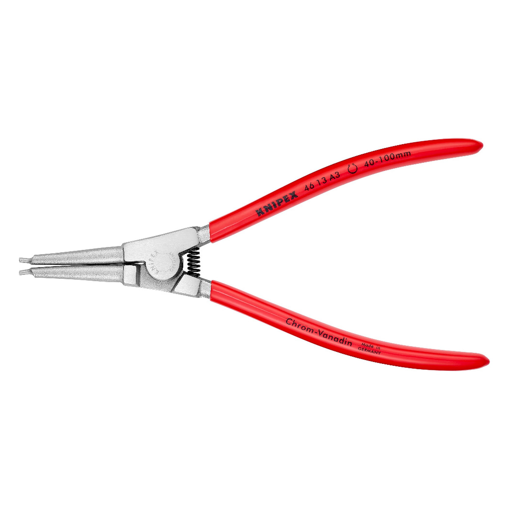 Pince pour circlips extérieurs d'arbre Ø 40 - 100 mm, chromée, 210 mm