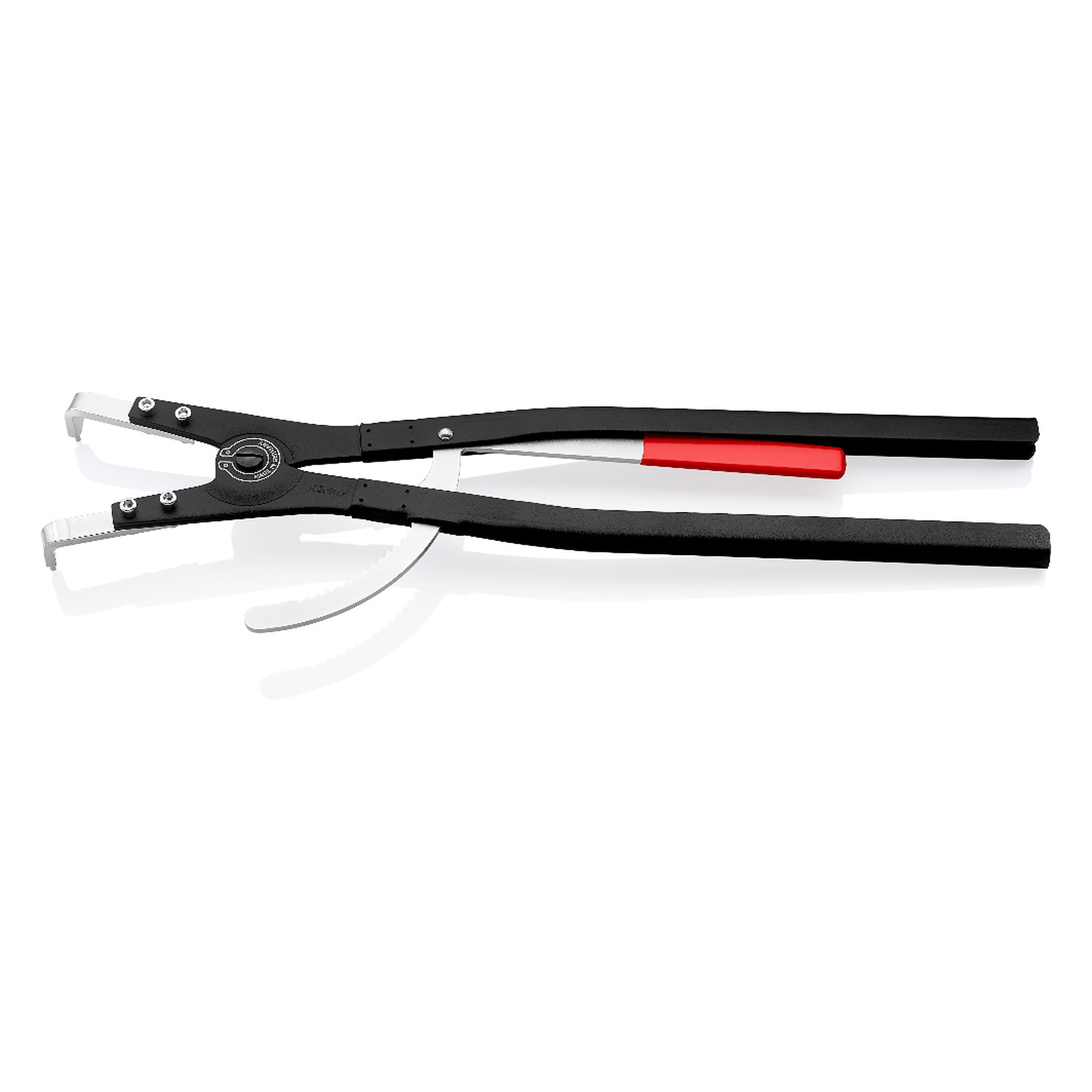 Circlip pliers for large external circlips on shafts 122 - 300 mm dia., locking device, 570 mm