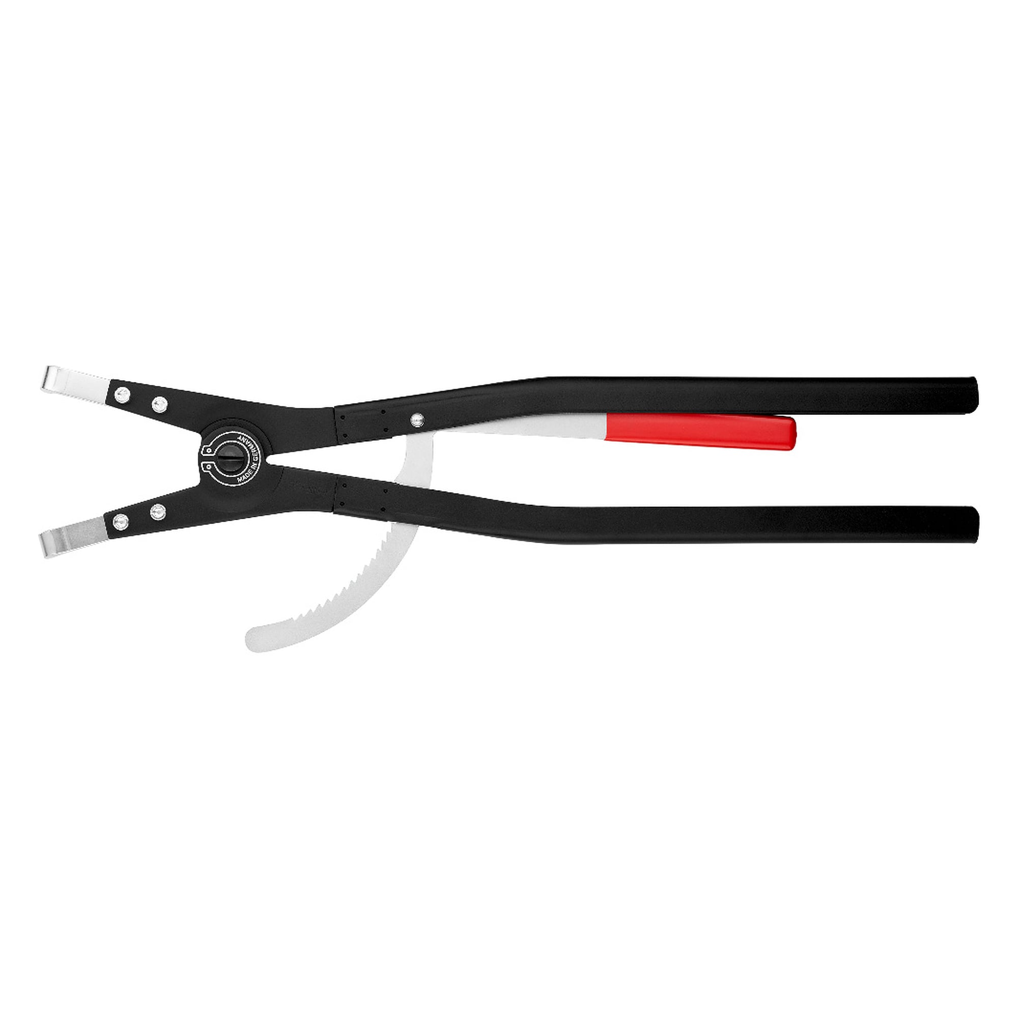 Circlip pliers for large external circlips on shafts 122 - 300 mm dia., locking device, 570 mm