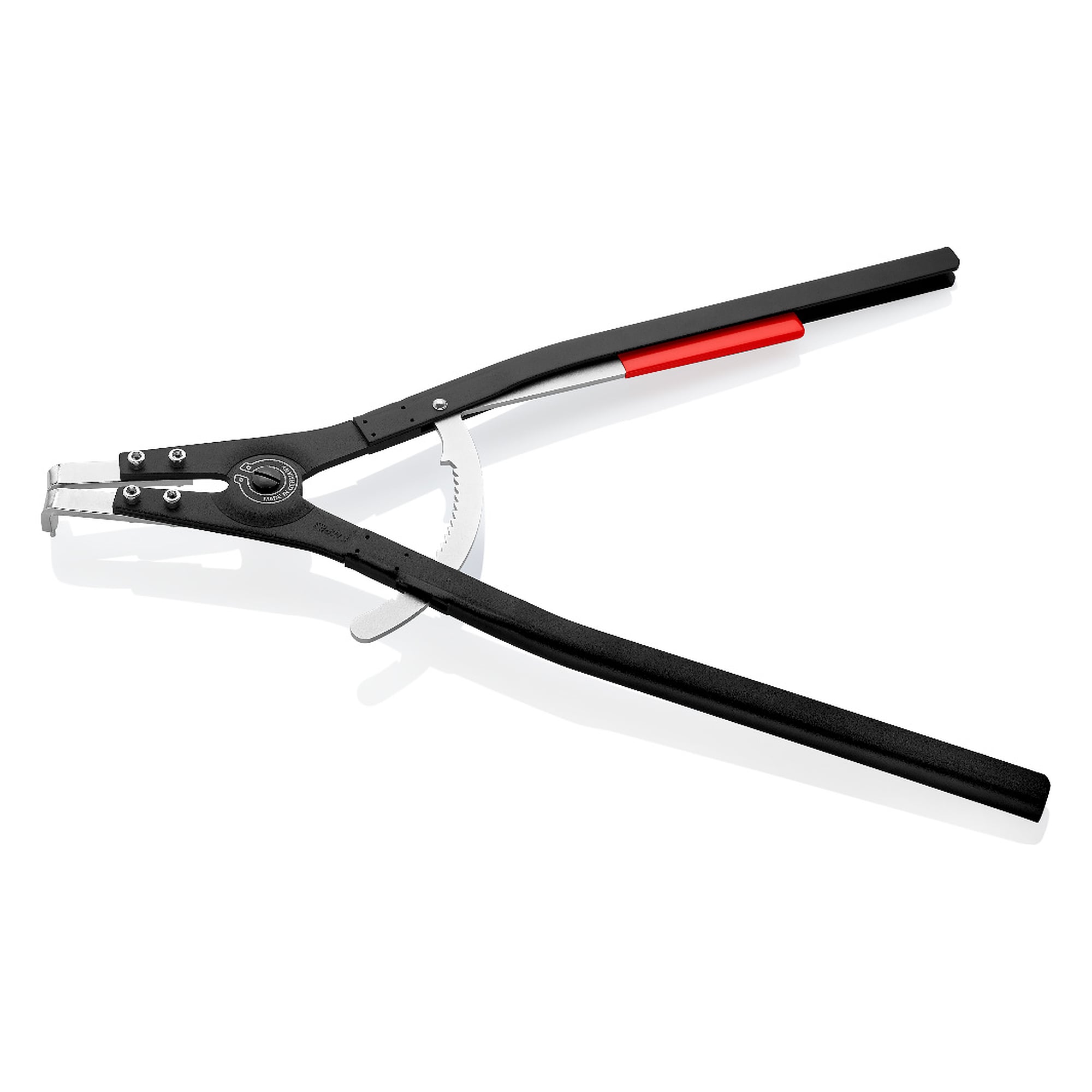 Circlip pliers for large external circlips on shafts 122 - 300 mm dia., locking device, 570 mm