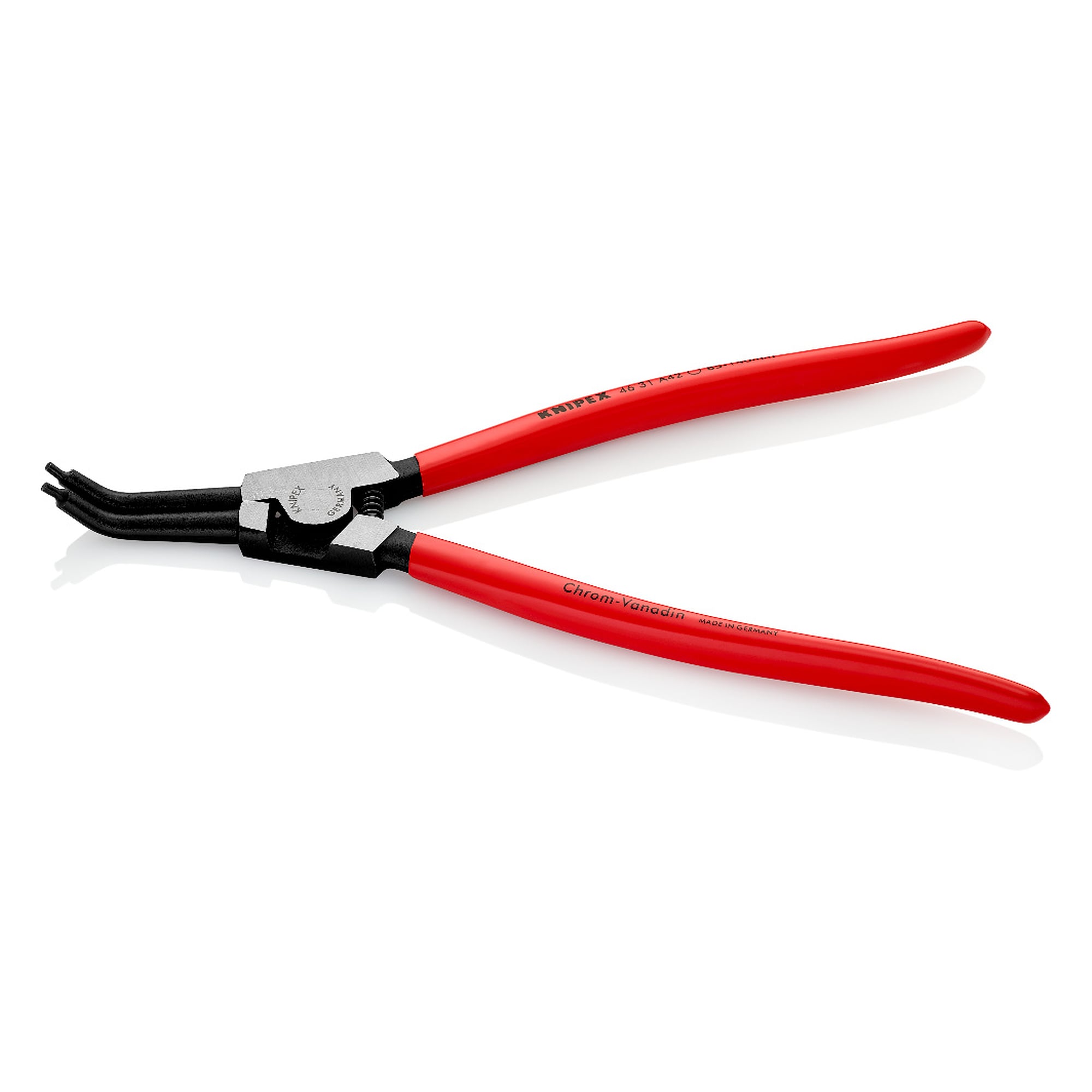Pince pour circlips extérieurs d'arbre Ø 85 - 140 mm, coudée à 45°, 310 mm