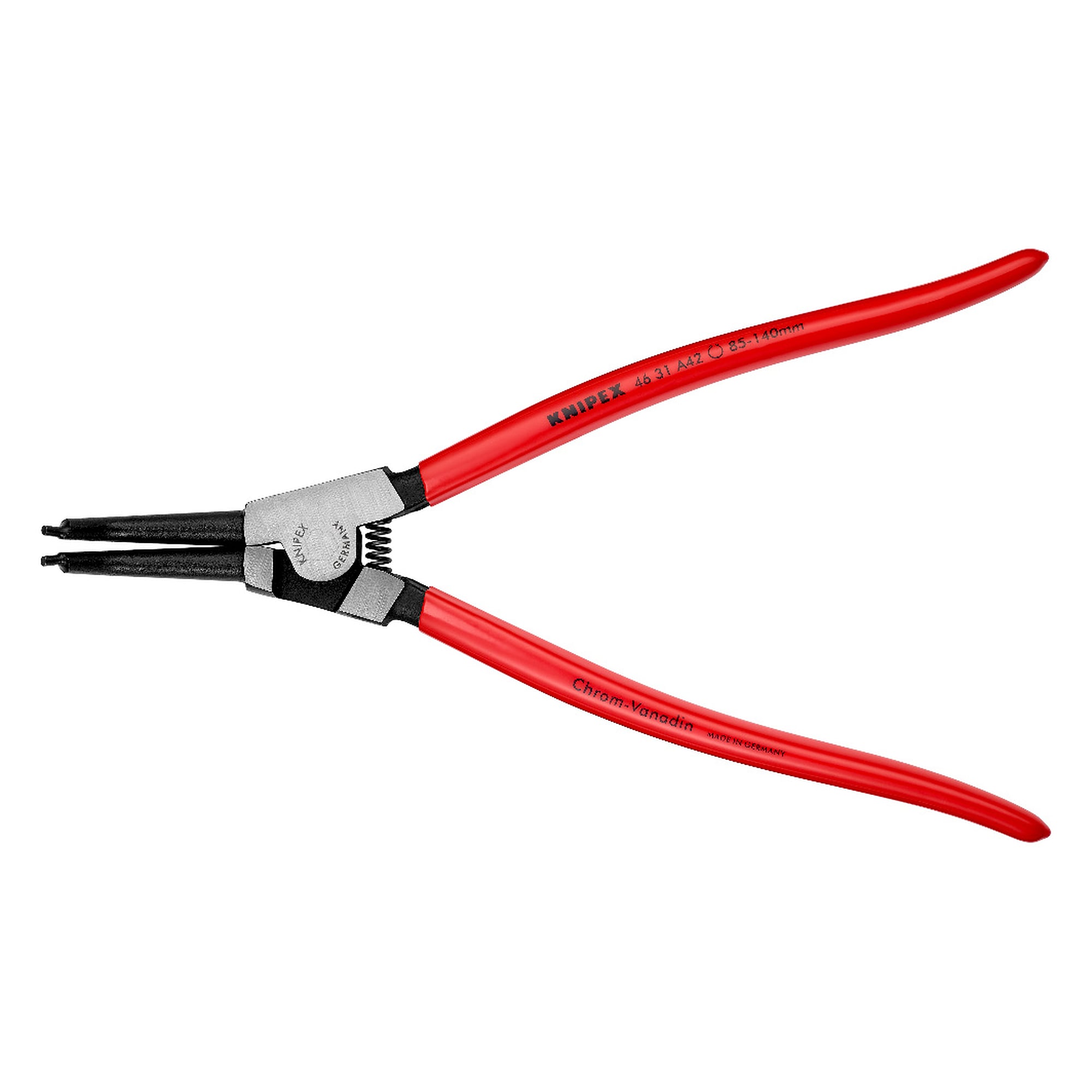Pince pour circlips extérieurs d'arbre Ø 85 - 140 mm, coudée à 45°, 310 mm