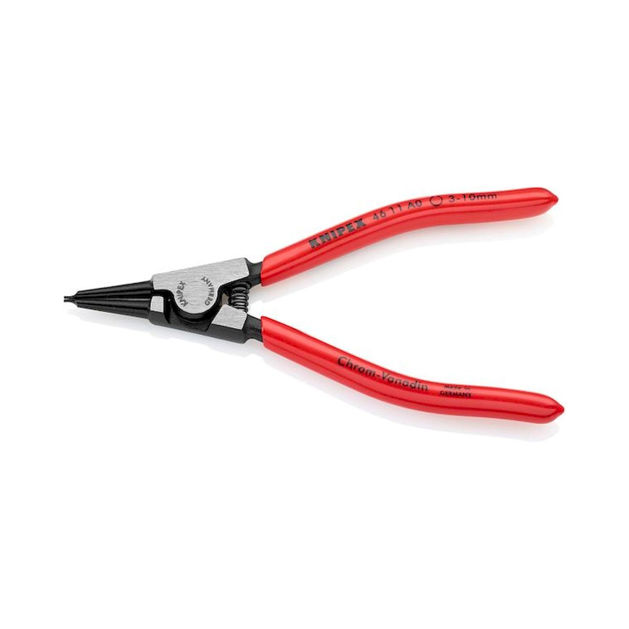 Knipex 46 11 A0. Sicherungsringzange für Außenringe auf Wellen, schwarz atramentiert, 140 mm