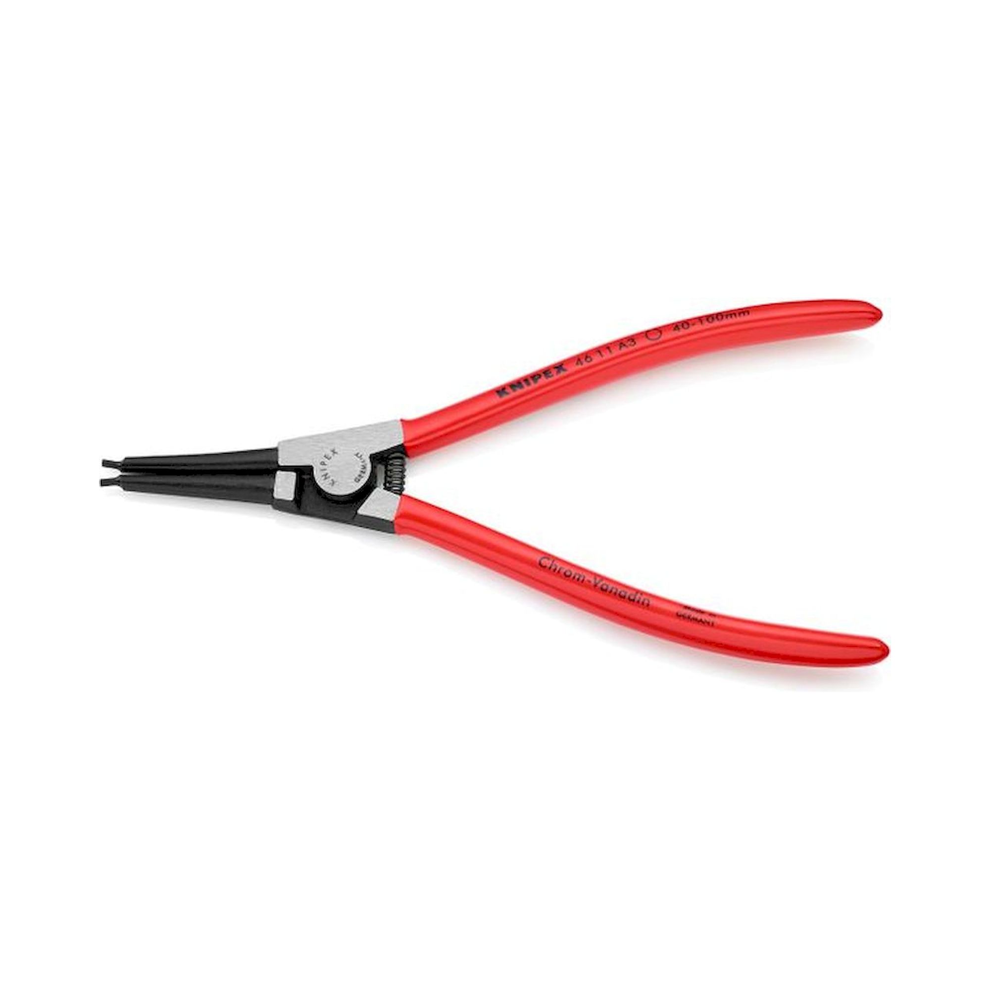 Knipex 46 11 A3. Circlip pliers for outer rings on shafts, black atramentized, 210 mm