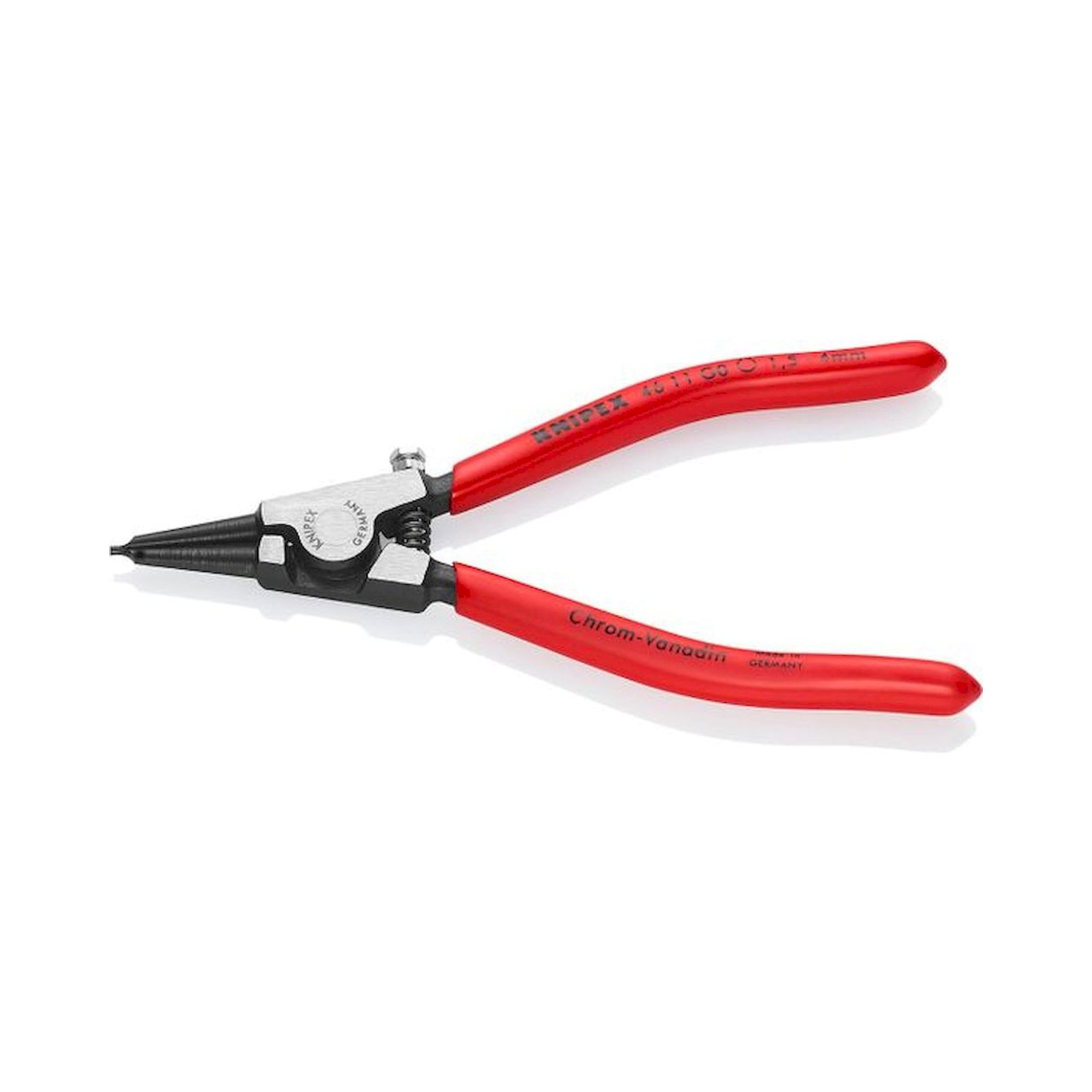 Knipex 46 11 G0. Circlip pliers for hand rings on shafts, black atramentized, 140 mm