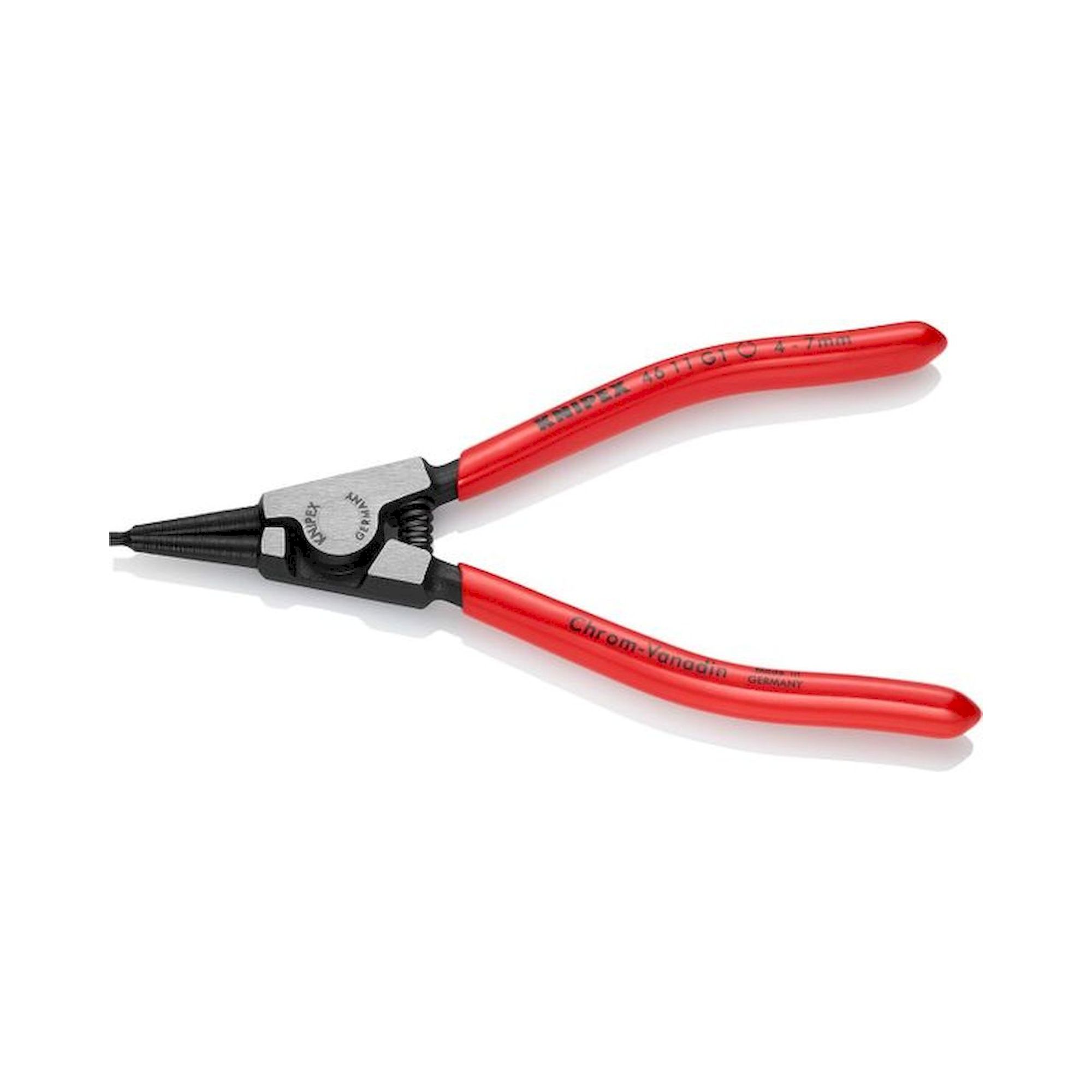 Knipex 46 11 G1. Circlip pliers for hand rings on shafts, black atramentized, 140 mm