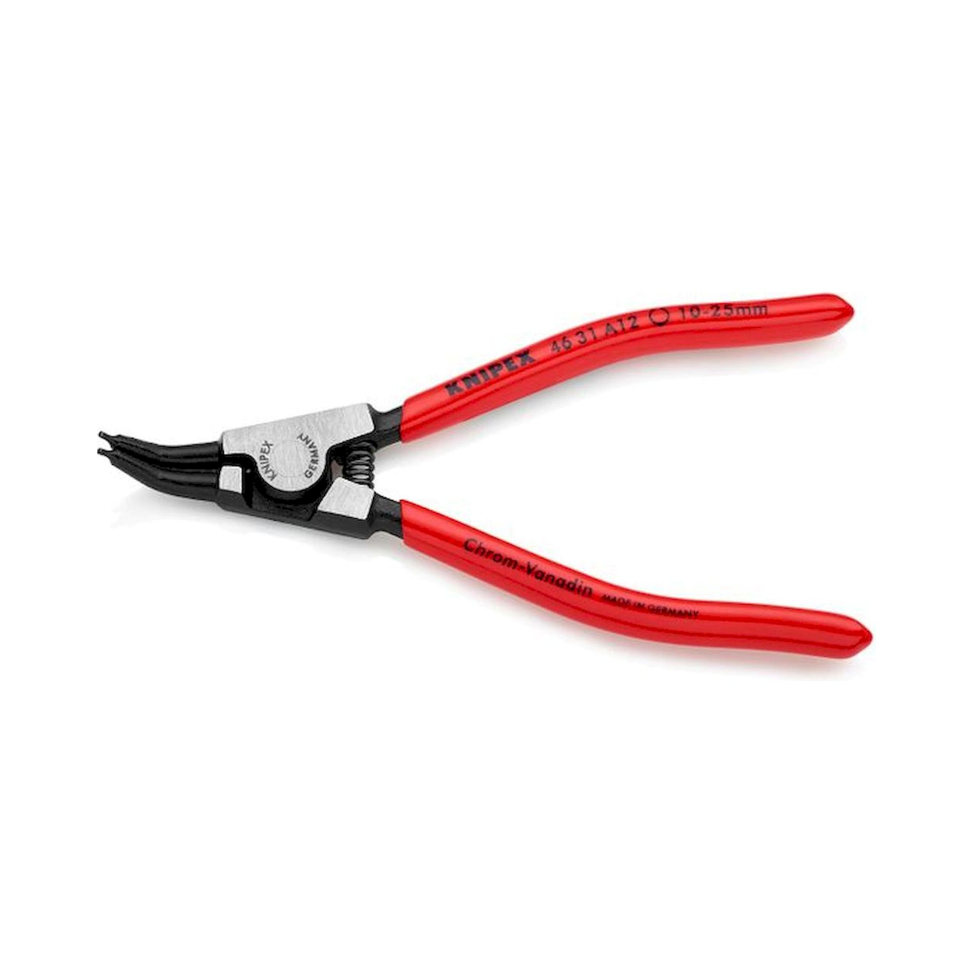 Knipex 46 31 A12. Circlip pliers for outer rings on shafts angled 45 °, black atramentized, 130 mm
