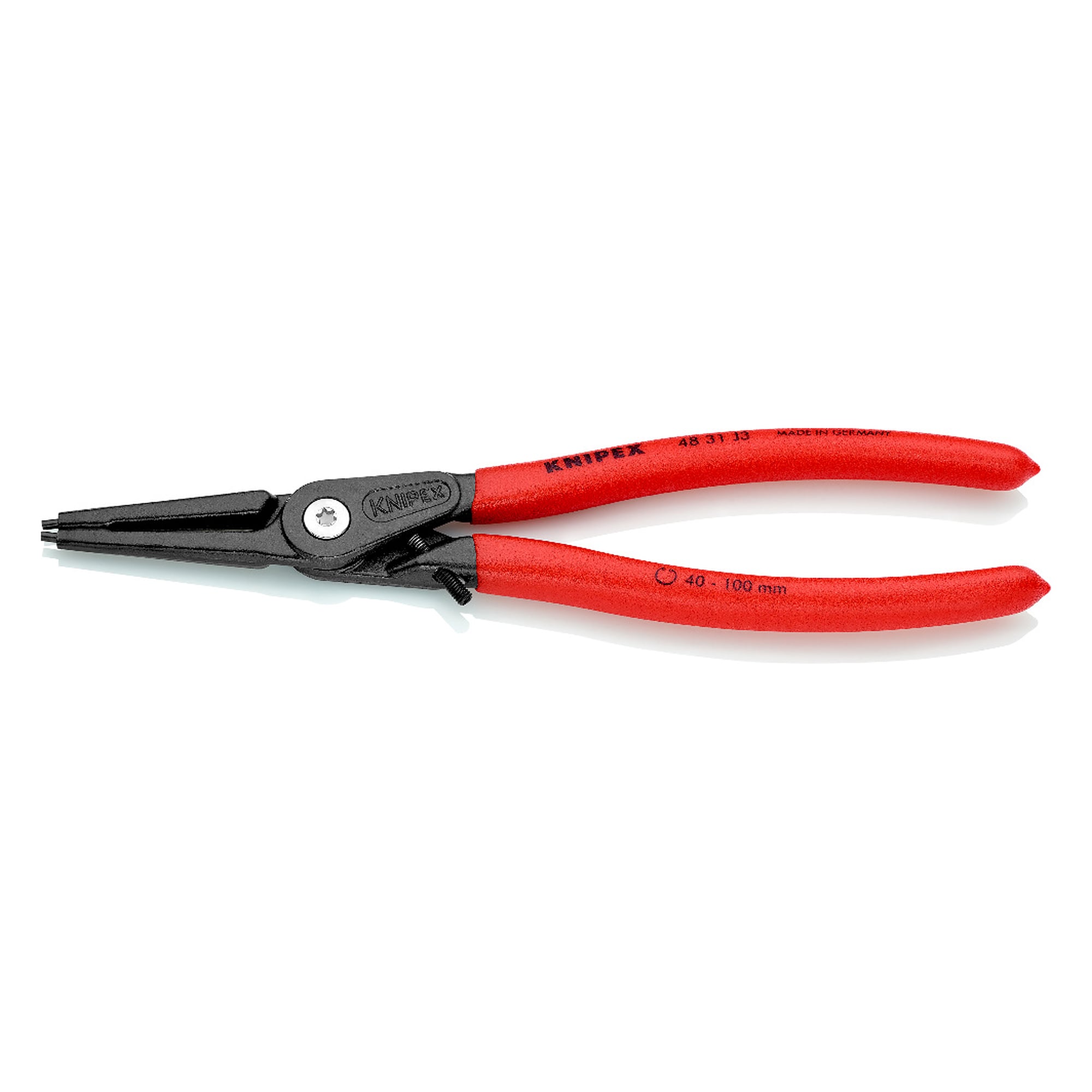 Precision circlip pliers for internal circlips in bore holes with overexpansion guard, 225 mm