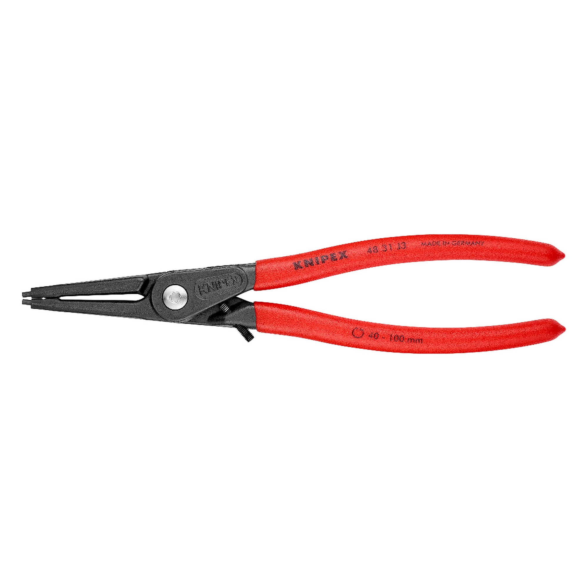 Precision circlip pliers for internal circlips in bore holes with overexpansion guard, 225 mm