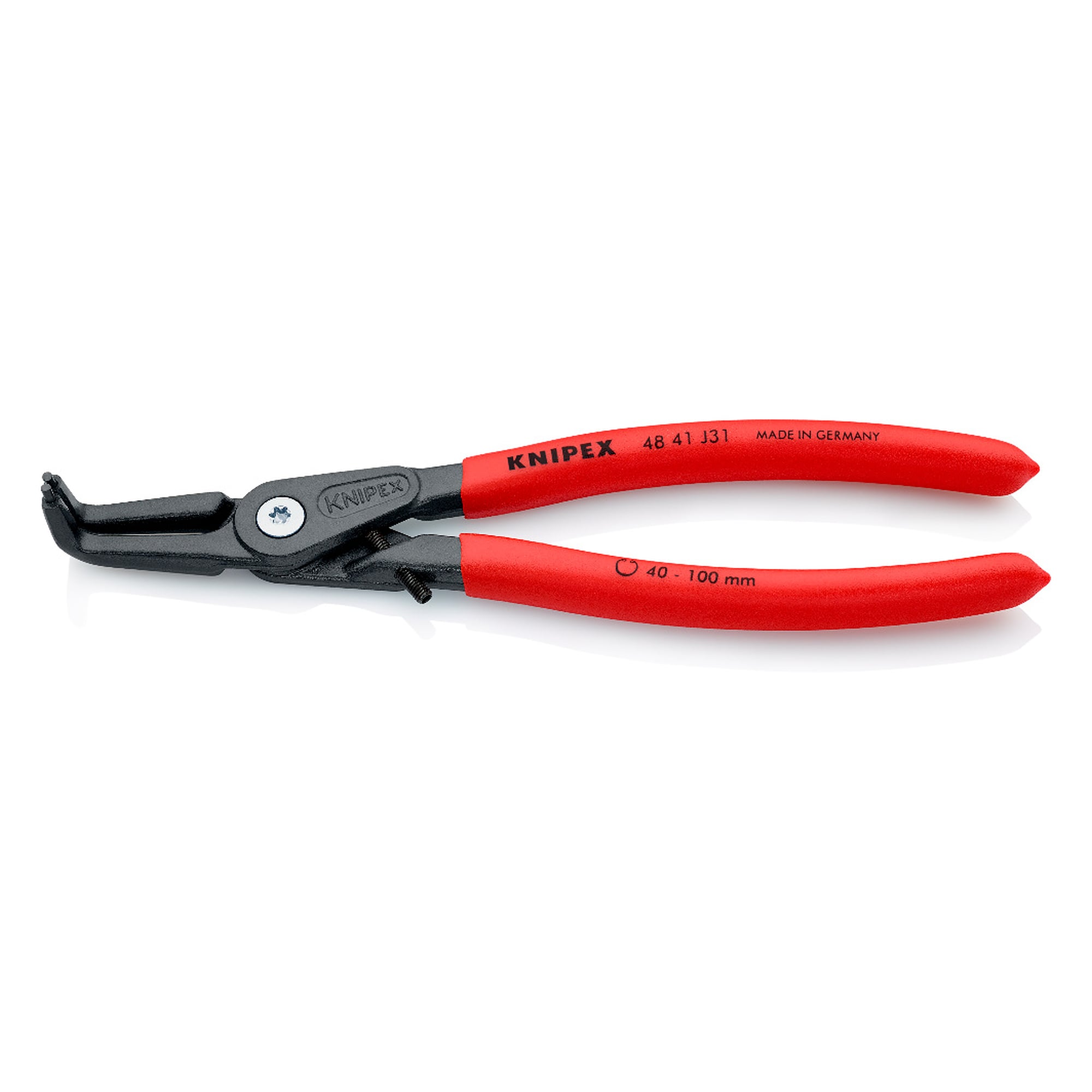 Precision circlip pliers for internal circlips in bore holes with overexpansion guard, 210 mm