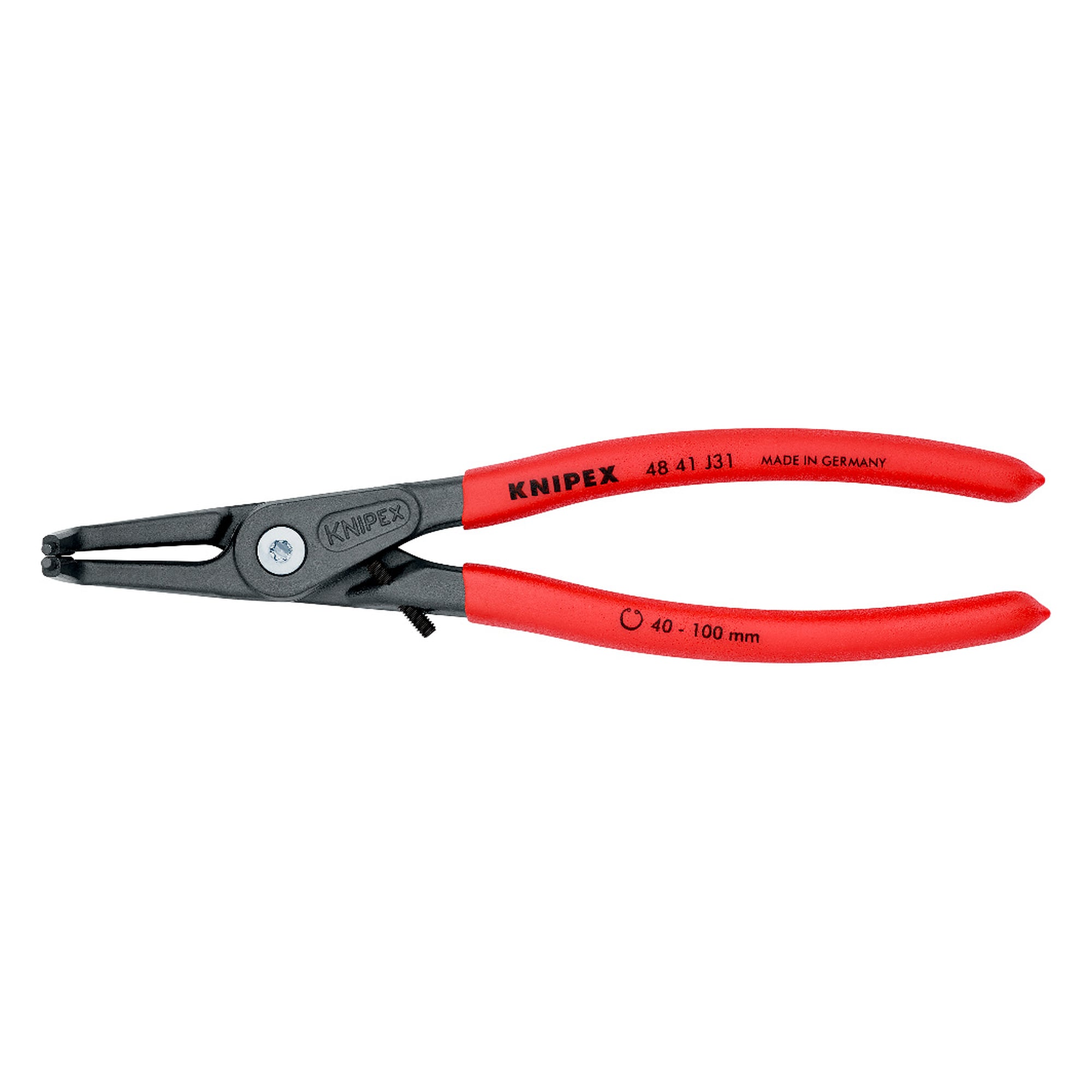 Precision circlip pliers for internal circlips in bore holes with overexpansion guard, 210 mm