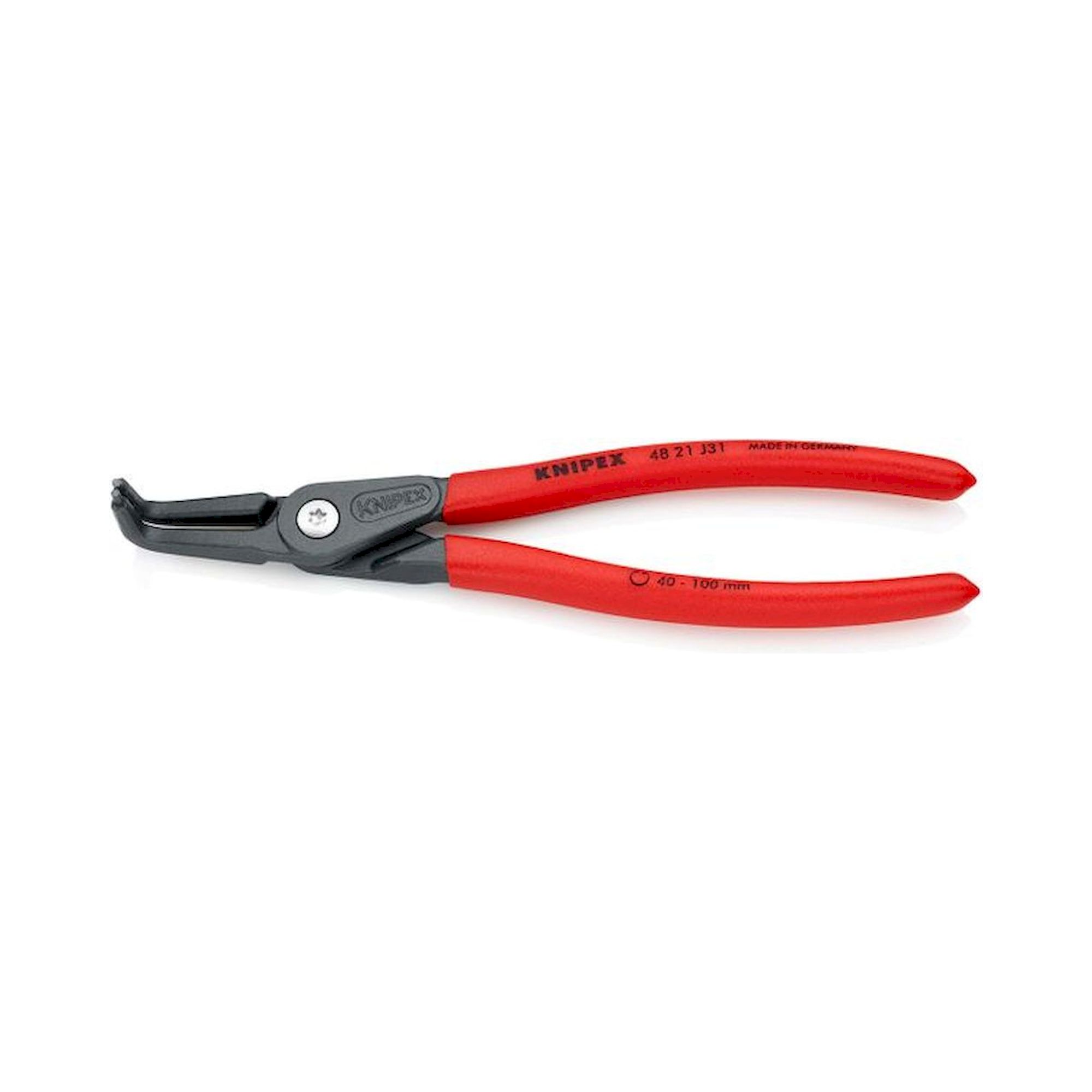 Knipex 48 21 J31. Präzisions-Sicherungsringzange für Innenringe in Bohrungen, grau atramentiert, 210 mm