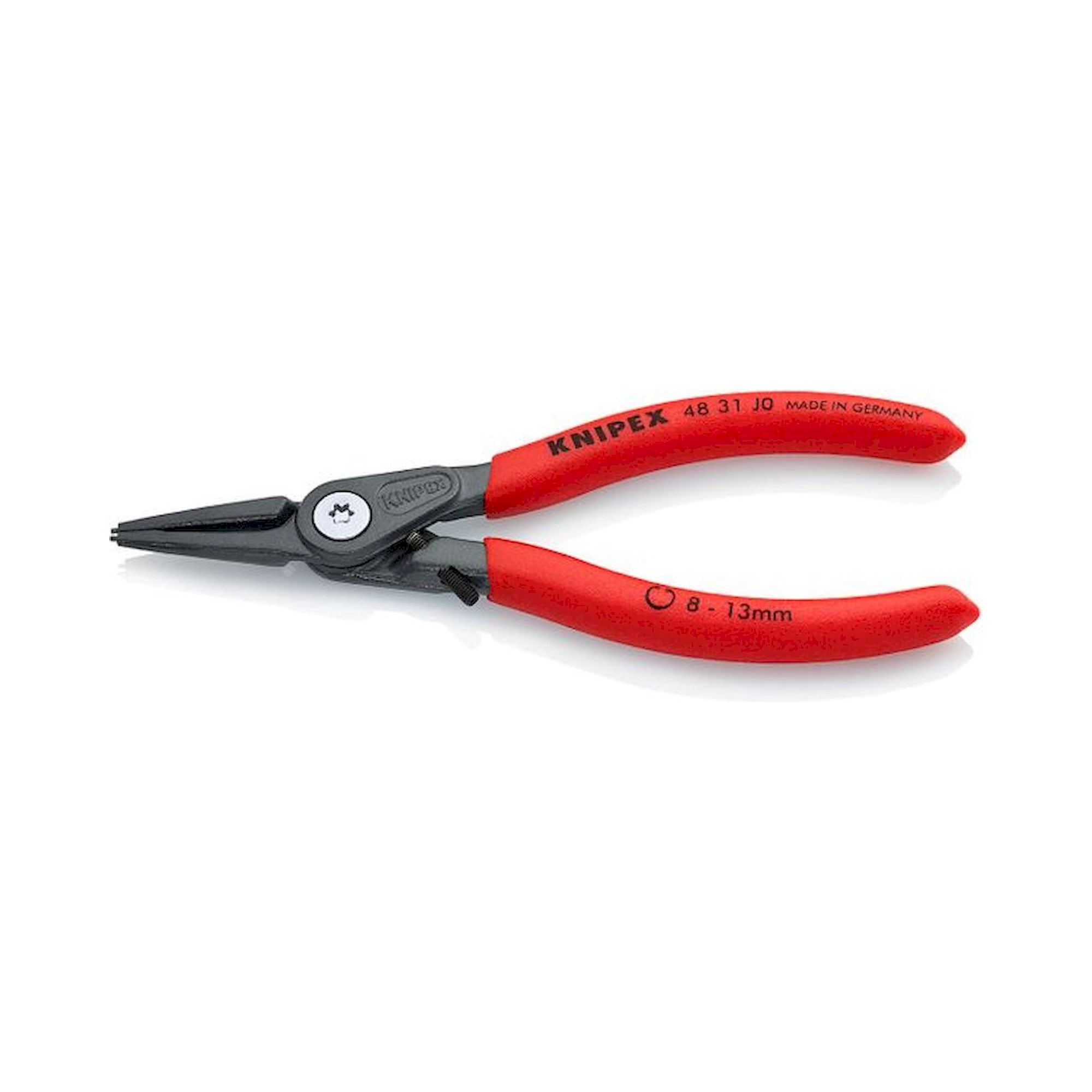 Knipex 48 31 J0. Pince de précision pour circlips pour bagues intérieures dans les alésages, protection anti-dilatation, atramentée gris