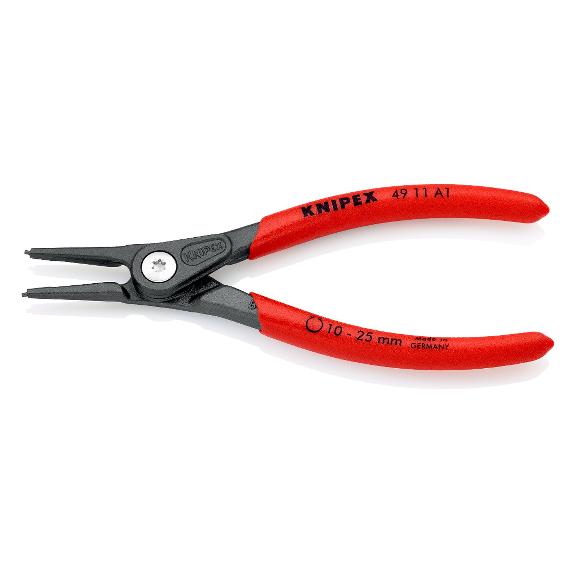 Pince de précision pour circlips extérieurs d'arbre, Ø d'arbre 10 - 25 mm, 140 mm