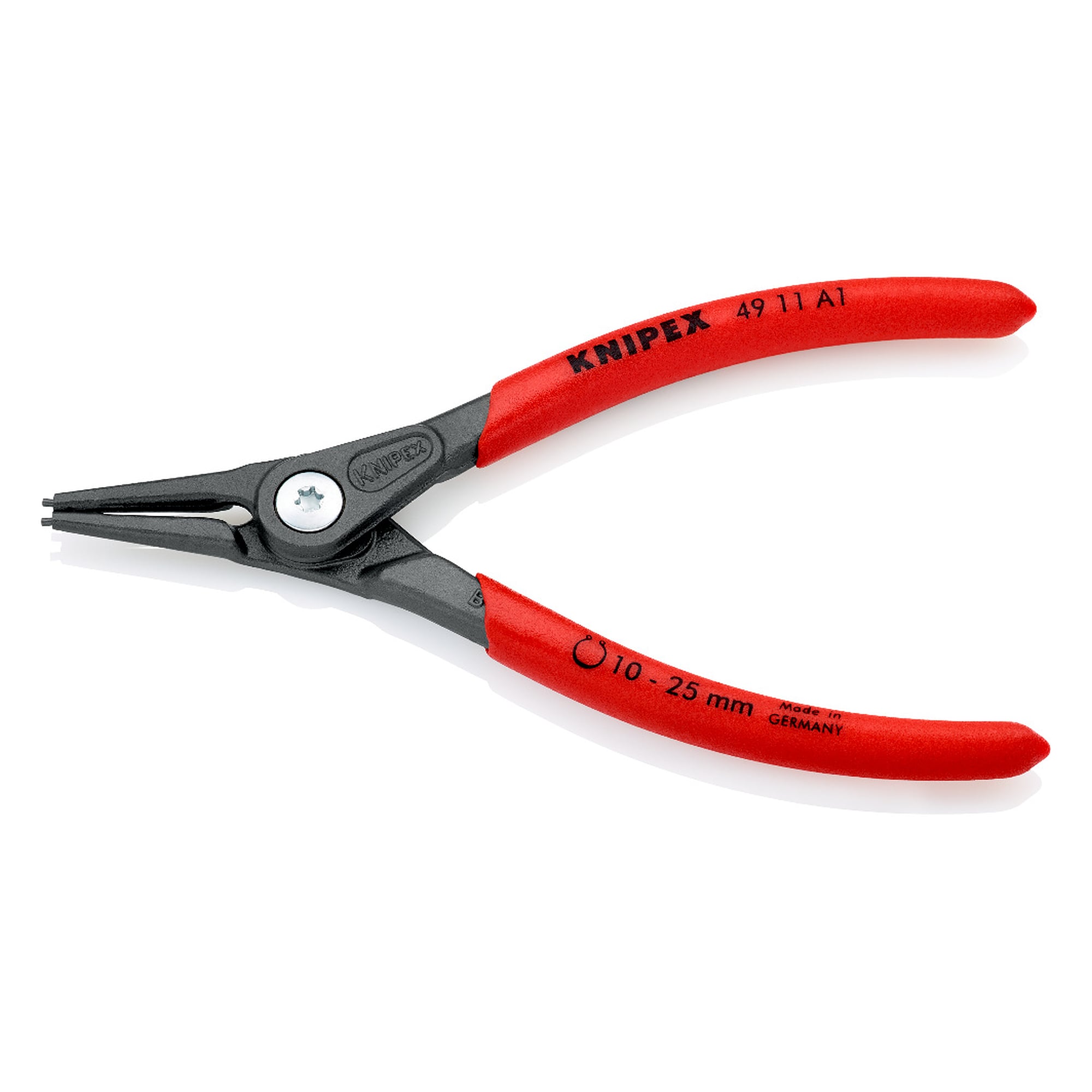 Pince de précision pour circlips extérieurs d'arbre, Ø d'arbre 10 - 25 mm, 140 mm