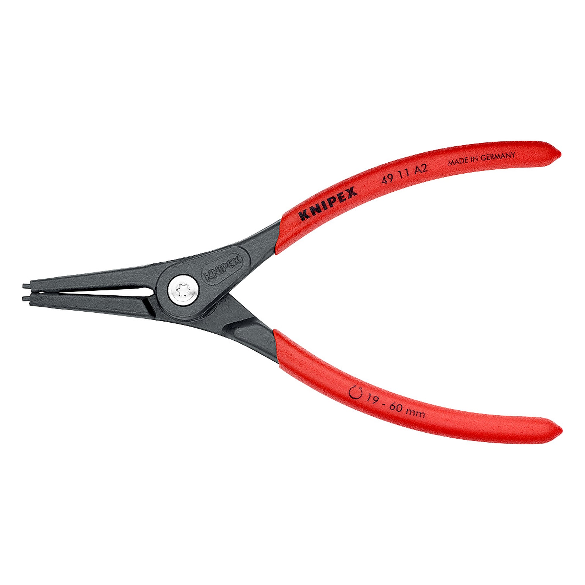 Precision circlip pliers for external circlips on shafts, shaft dia. 19 - 60 mm, 180 mm