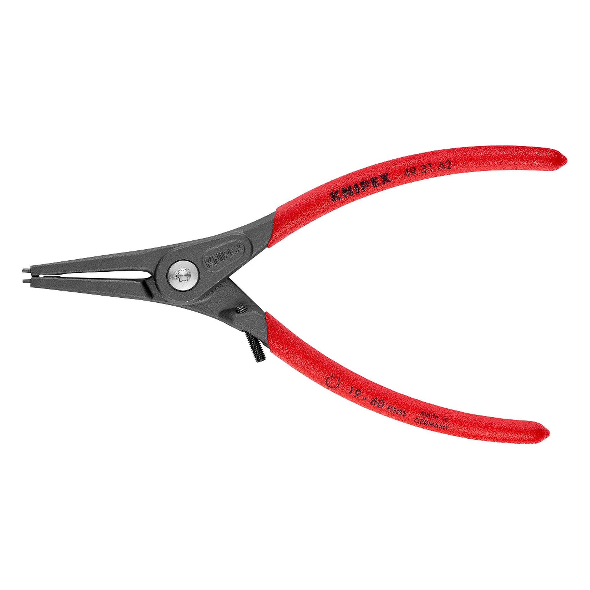 Pince de précision pour circlips extérieurs d'arbre avec protection contre la surextension, 180 mm