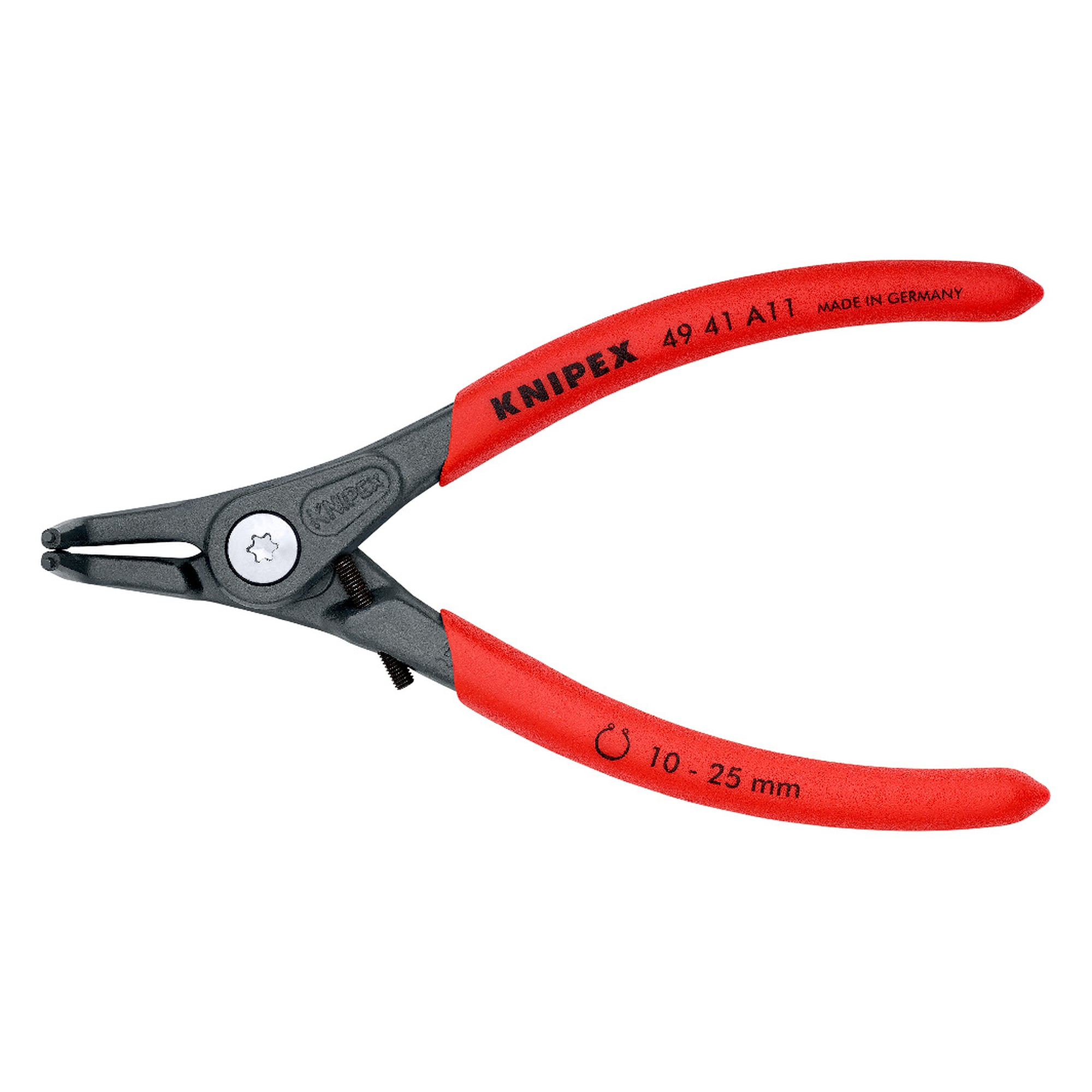 Precision circlip pliers for external circlips on shafts, forged, slim head, 130 mm