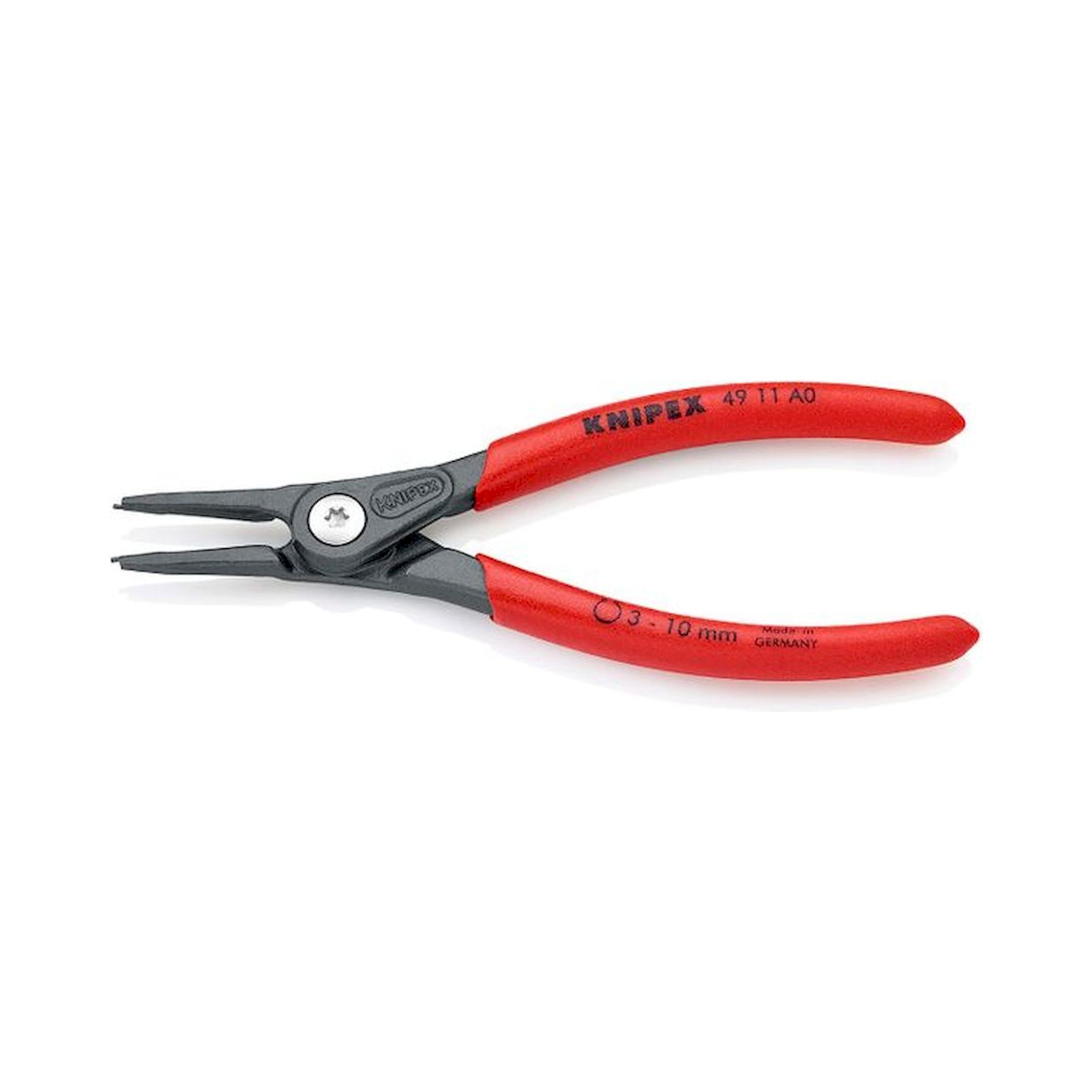 Knipex 49 11 A0. Precision circlip pliers for outer rings on shafts, gray atramentized, 140 mm
