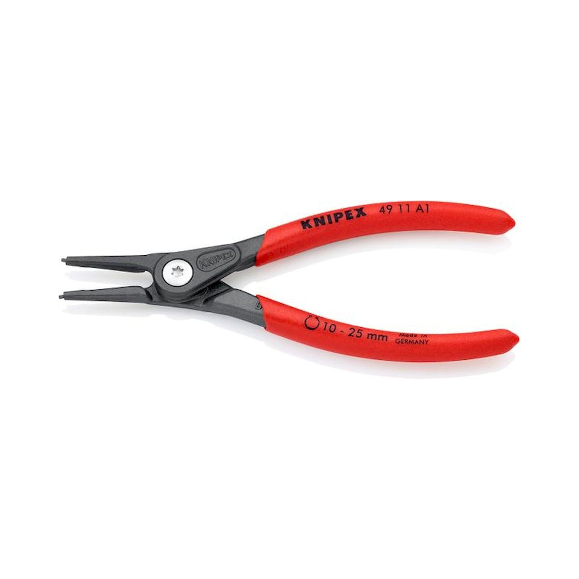 Knipex 49 11 A1. Precision circlip pliers for outer rings on shafts, gray atramentized, 140 mm