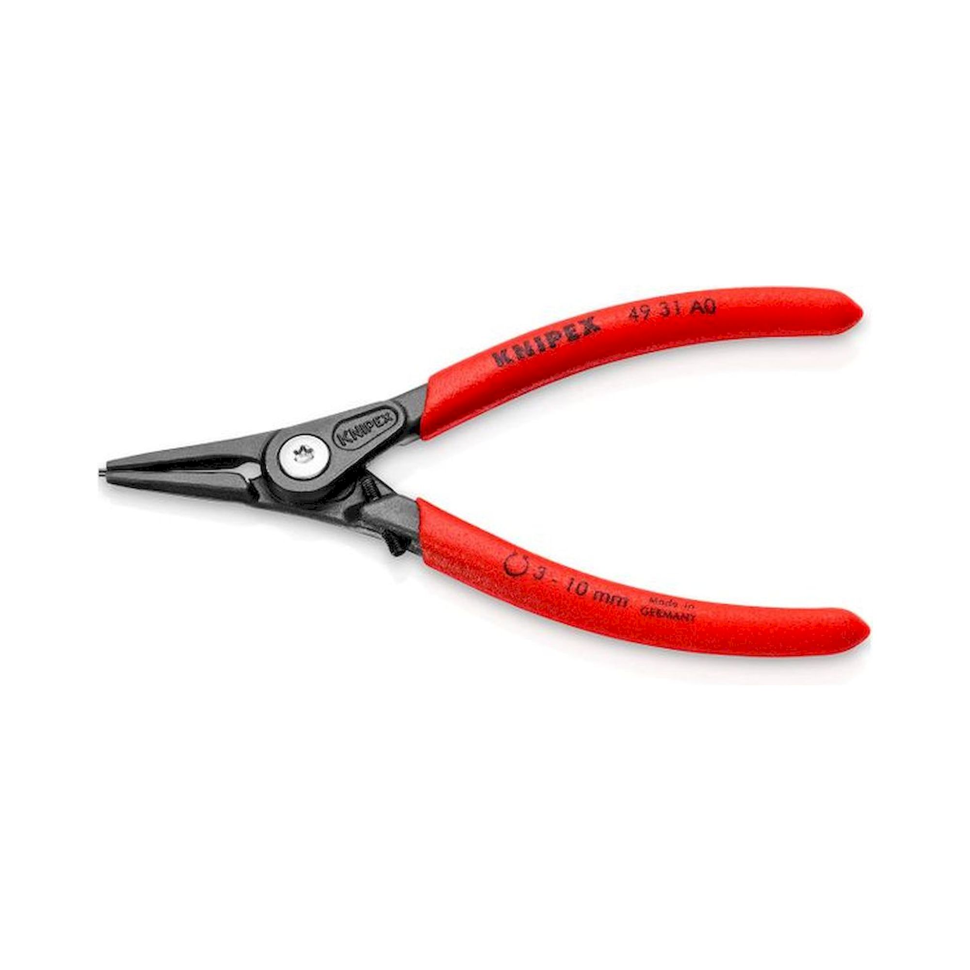 Knipex 49 31 A1. Präzisions-Sicherungsringzange für Außenringe auf Wellen mit Überdehnungsschutz, grau atramentiert, 140 mm