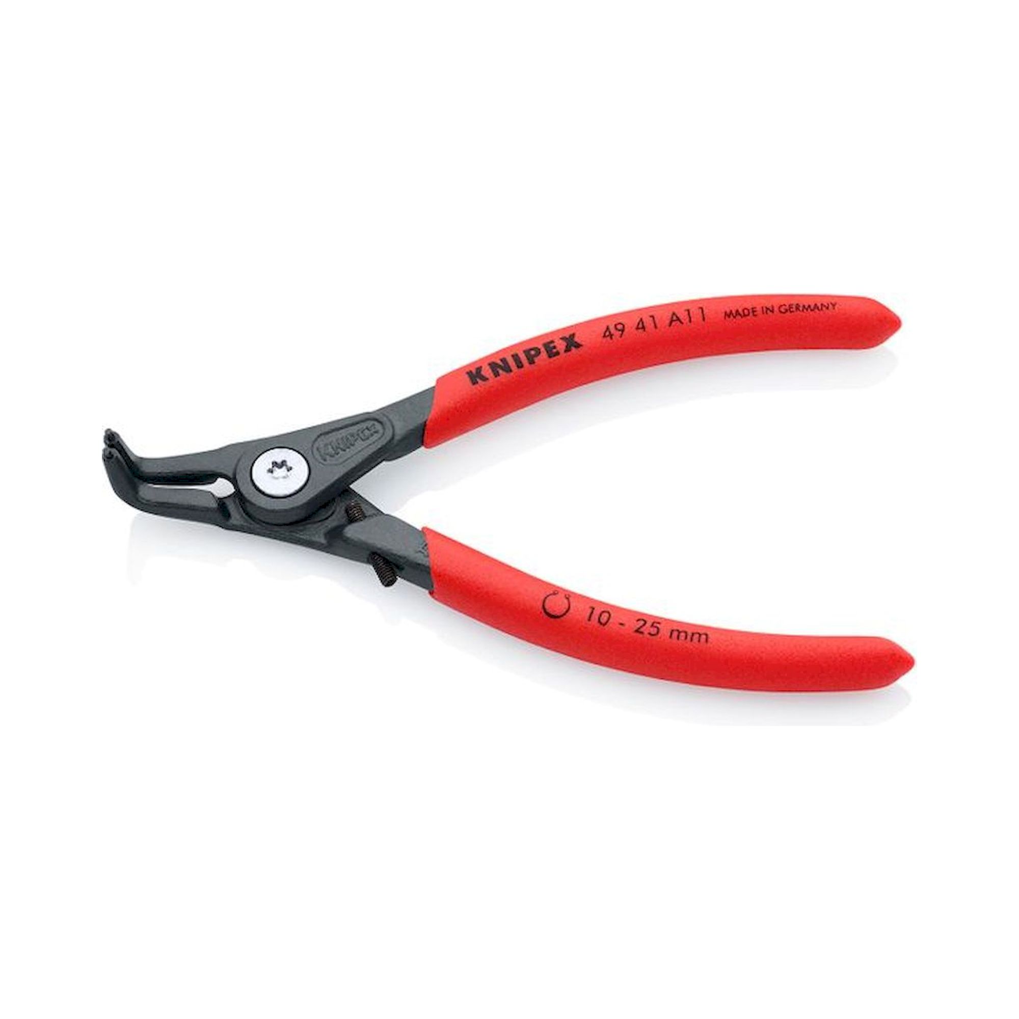 Knipex 49 41 A11. Precision circlip pliers for outer rings on shafts, gray atramentized, 130 mm