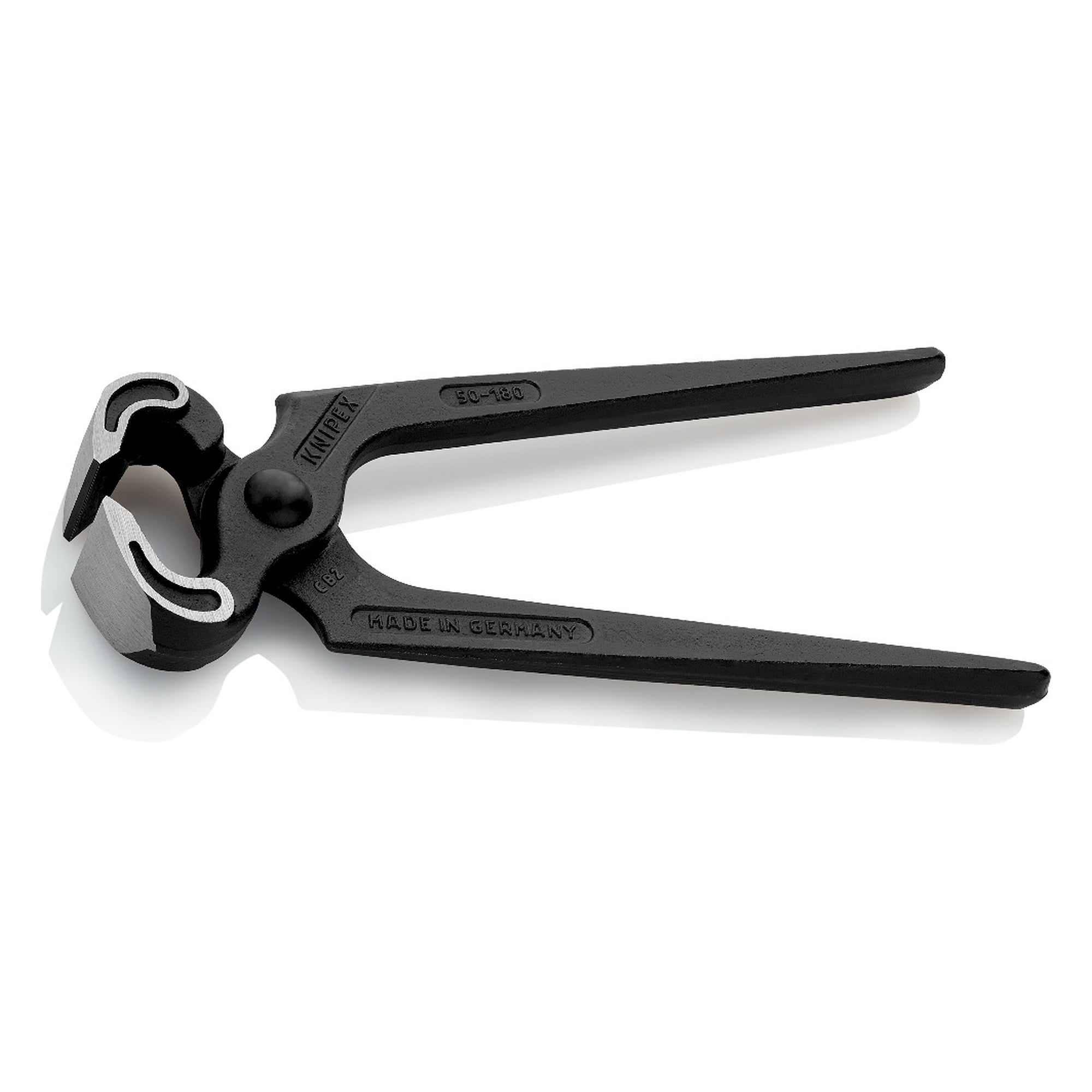 Carpenters' pincers black atramentized, 23 mm cutting edge length, edges 60 HRC, 180 mm