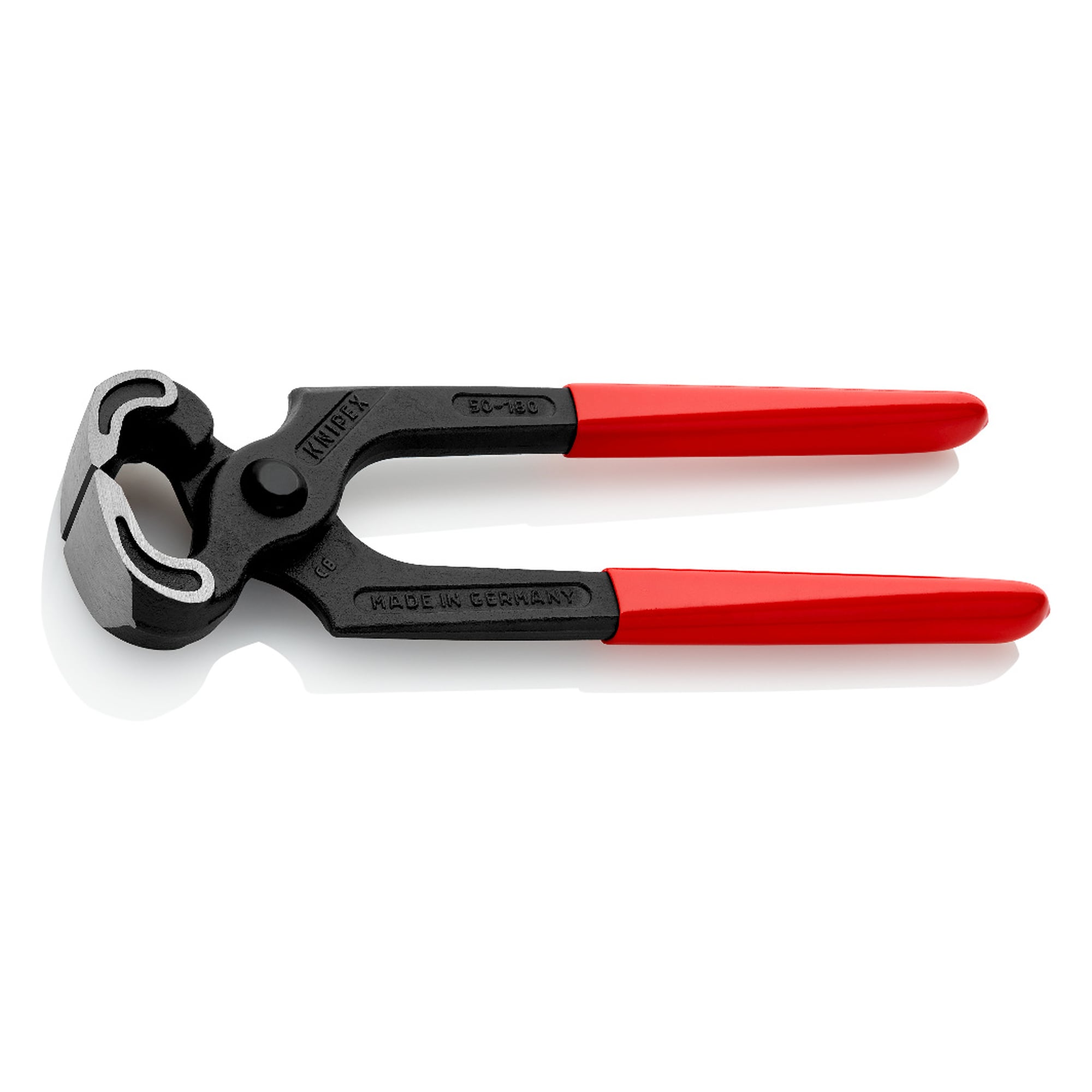 Carpenters' pincers with plastic coated handles, for heavy duty use, 60 HRC cutting edges, 180 mm