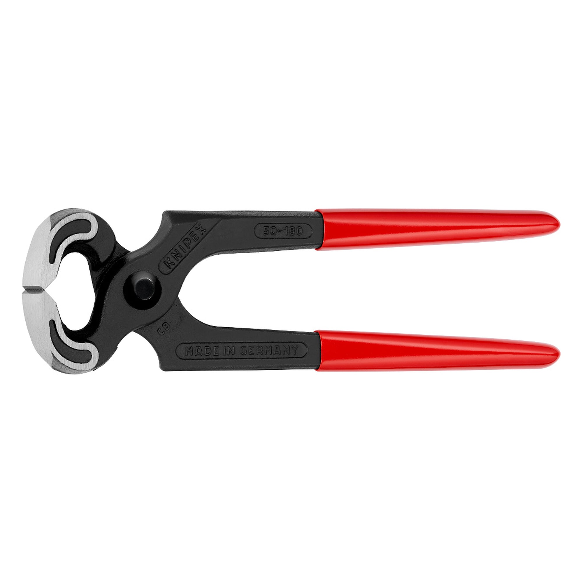Carpenters' pincers with plastic coated handles, for heavy duty use, 60 HRC cutting edges, 180 mm
