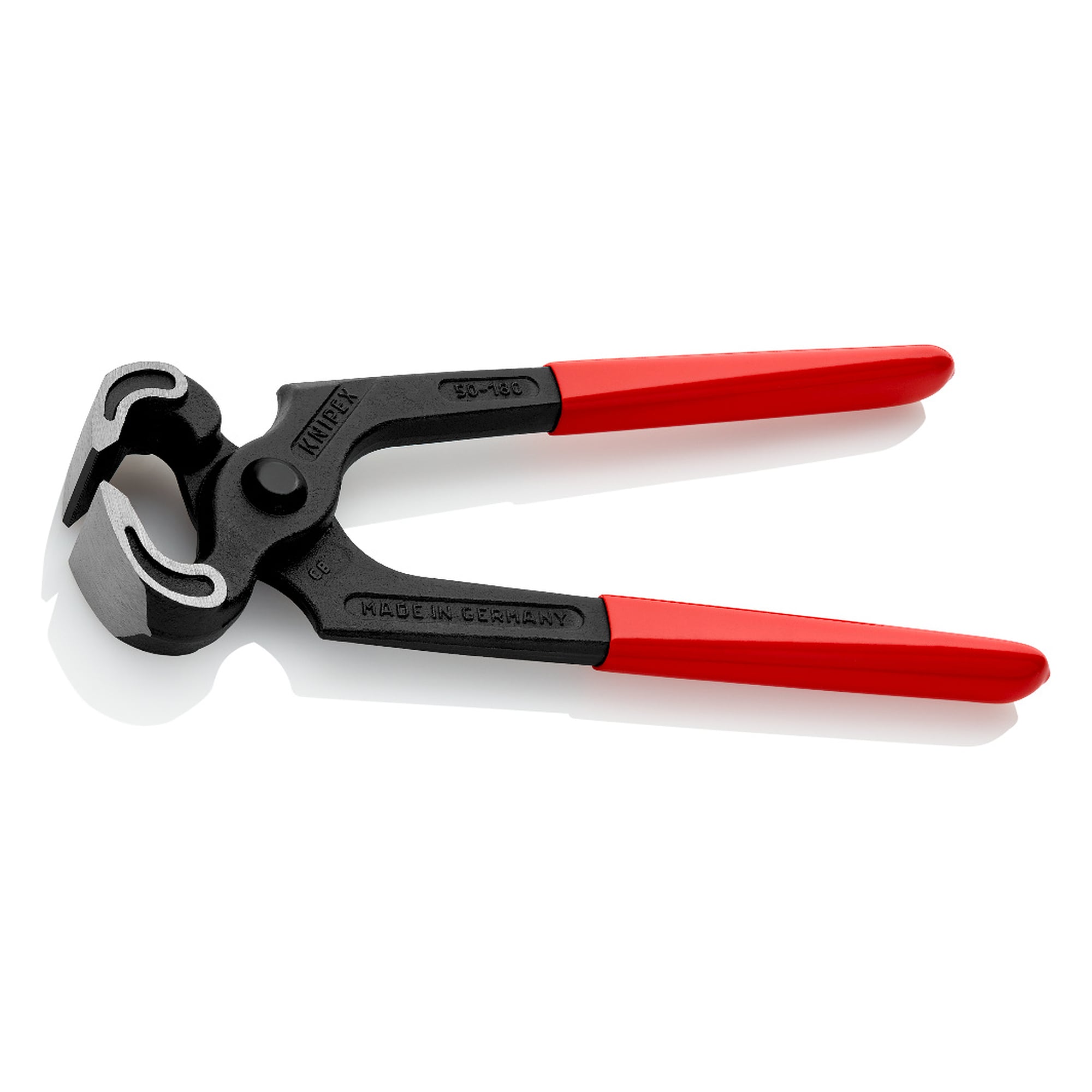 Carpenters' pincers with plastic coated handles, for heavy duty use, 60 HRC cutting edges, 180 mm