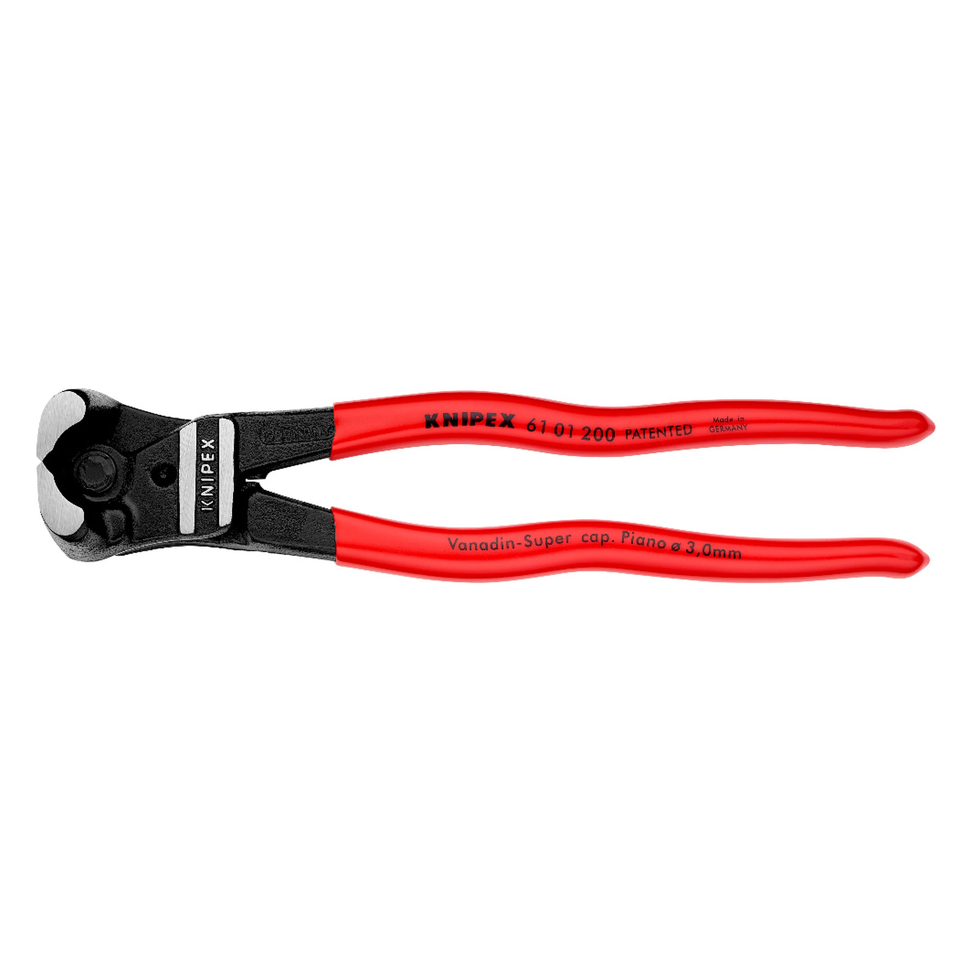 Bolt end cutting nippers with high lever transmission, hard wire 3.5 mm, 64 HRC edges, 200 mm