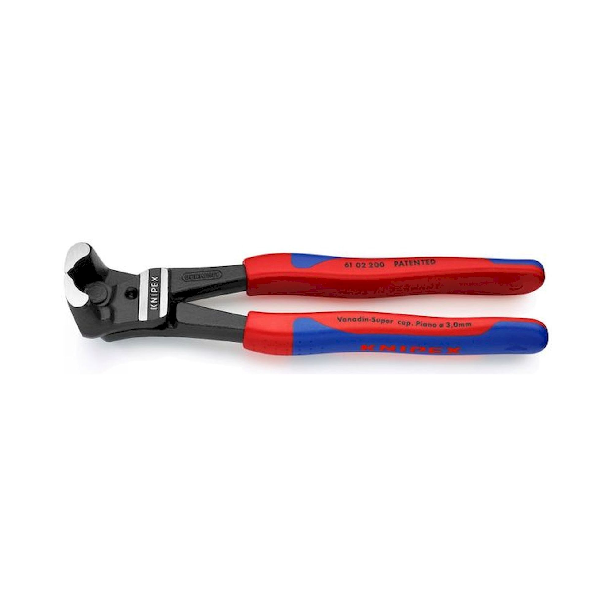 Knipex 61 02 200. Bolt end cutter, high gear ratio, black atramentized, 200 mm