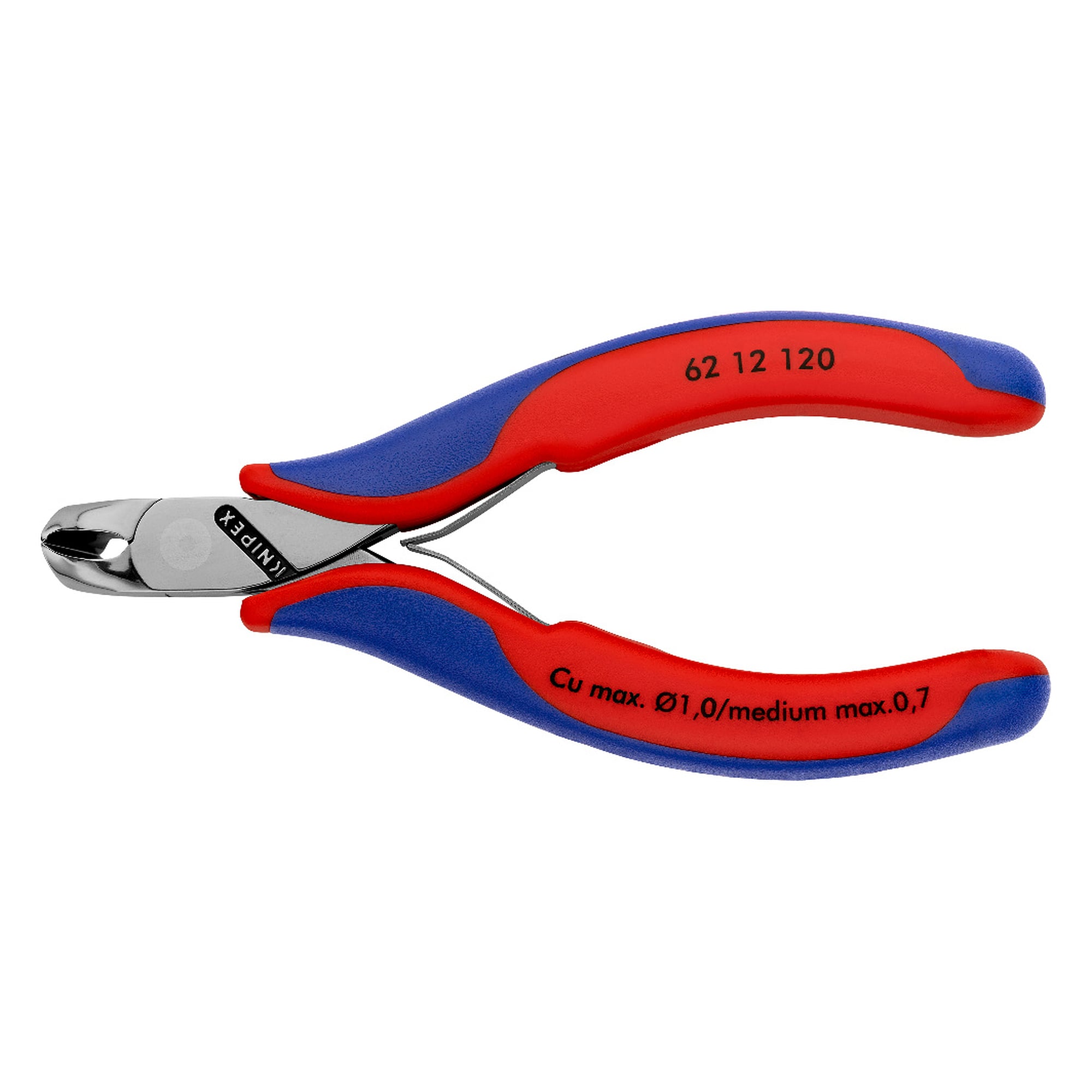 Electronics oblique cutting nipper without bevel, precision box joint, 120 mm