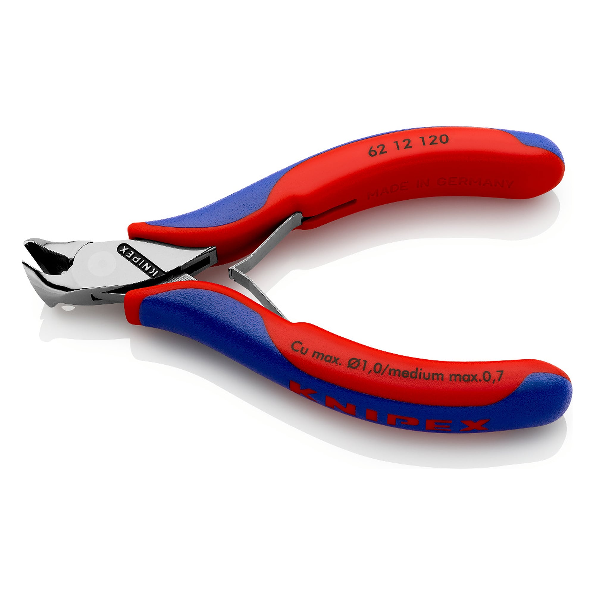 Electronics oblique cutting nipper without bevel, precision box joint, 120 mm