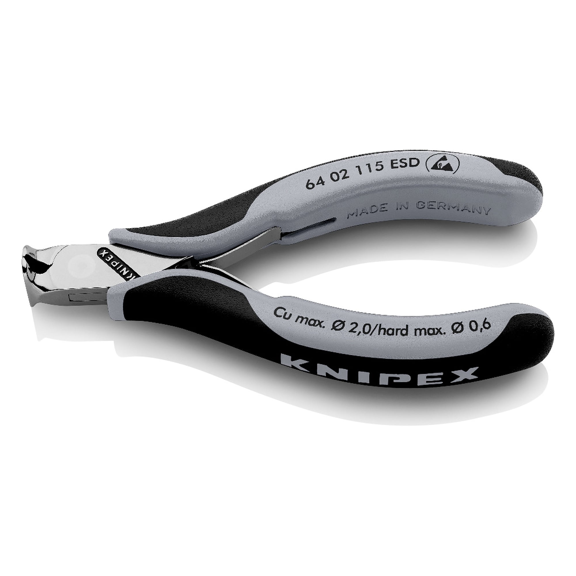 Electronics end cutting nippers ESD with dissipative handles, edges from 56 HRC, 115 mm