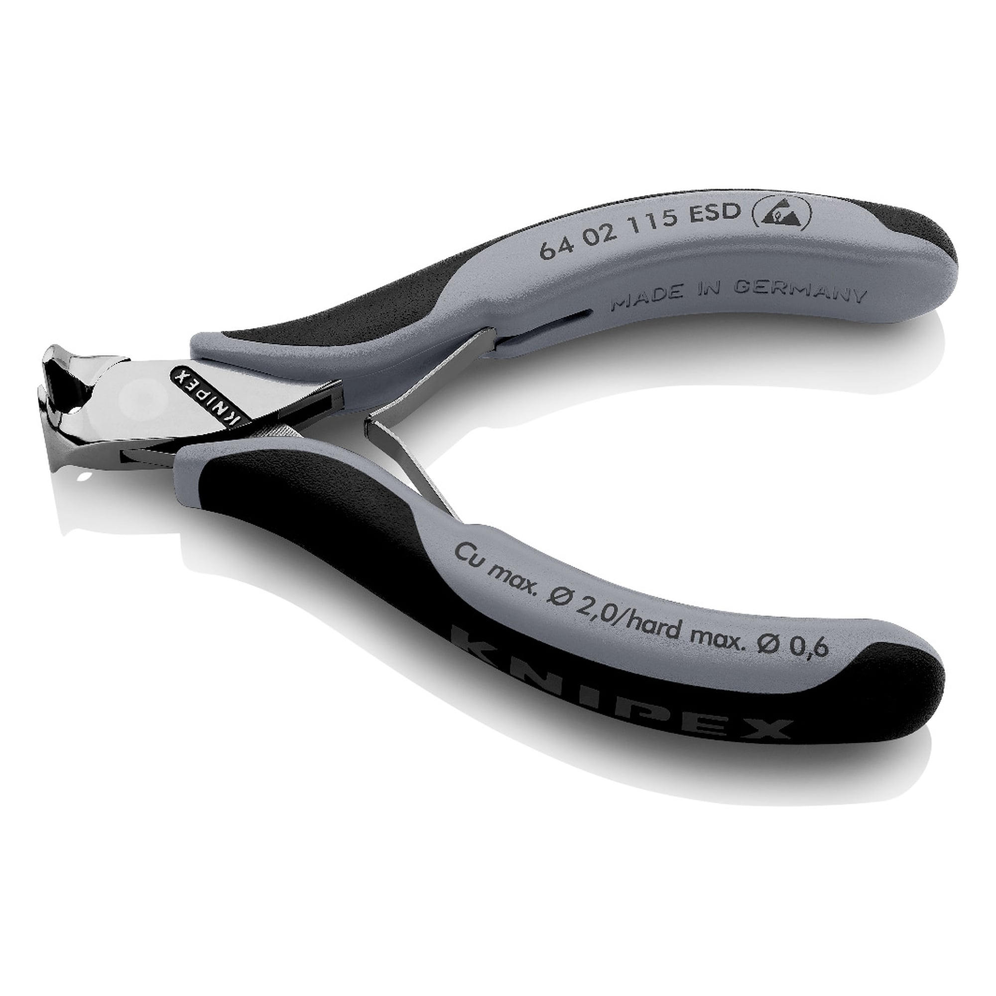 Electronics end cutting nippers ESD with dissipative handles, edges from 56 HRC, 115 mm