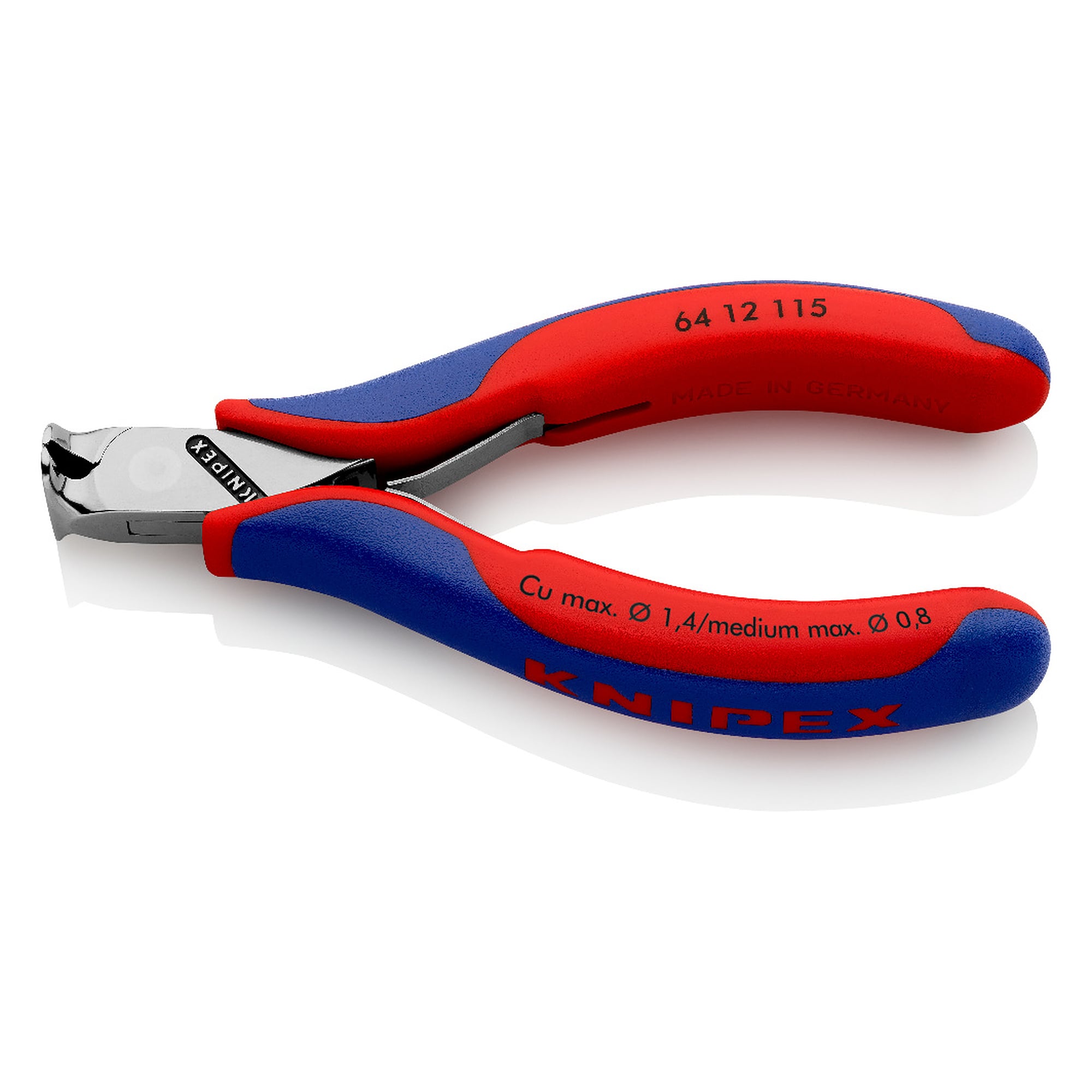 Electronics end cutting nippers with box joint, soft wire up to 1.4 mm dia., 115 mm