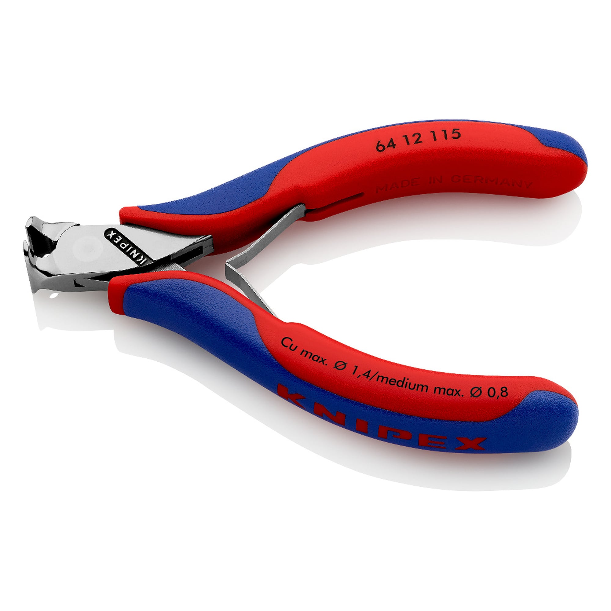 Electronics end cutting nippers with box joint, soft wire up to 1.4 mm dia., 115 mm