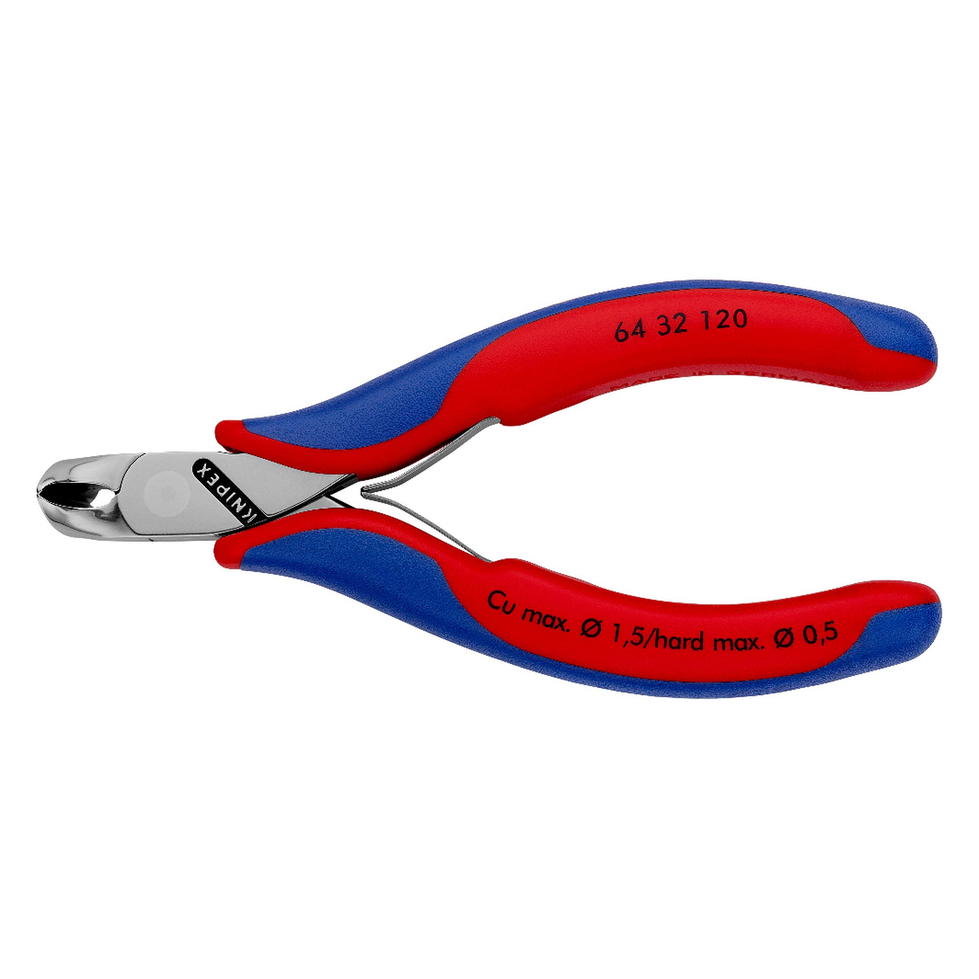 Pince coupante de devant pour l'électronique, fil dur Ø 0,5 mm, 120 mm