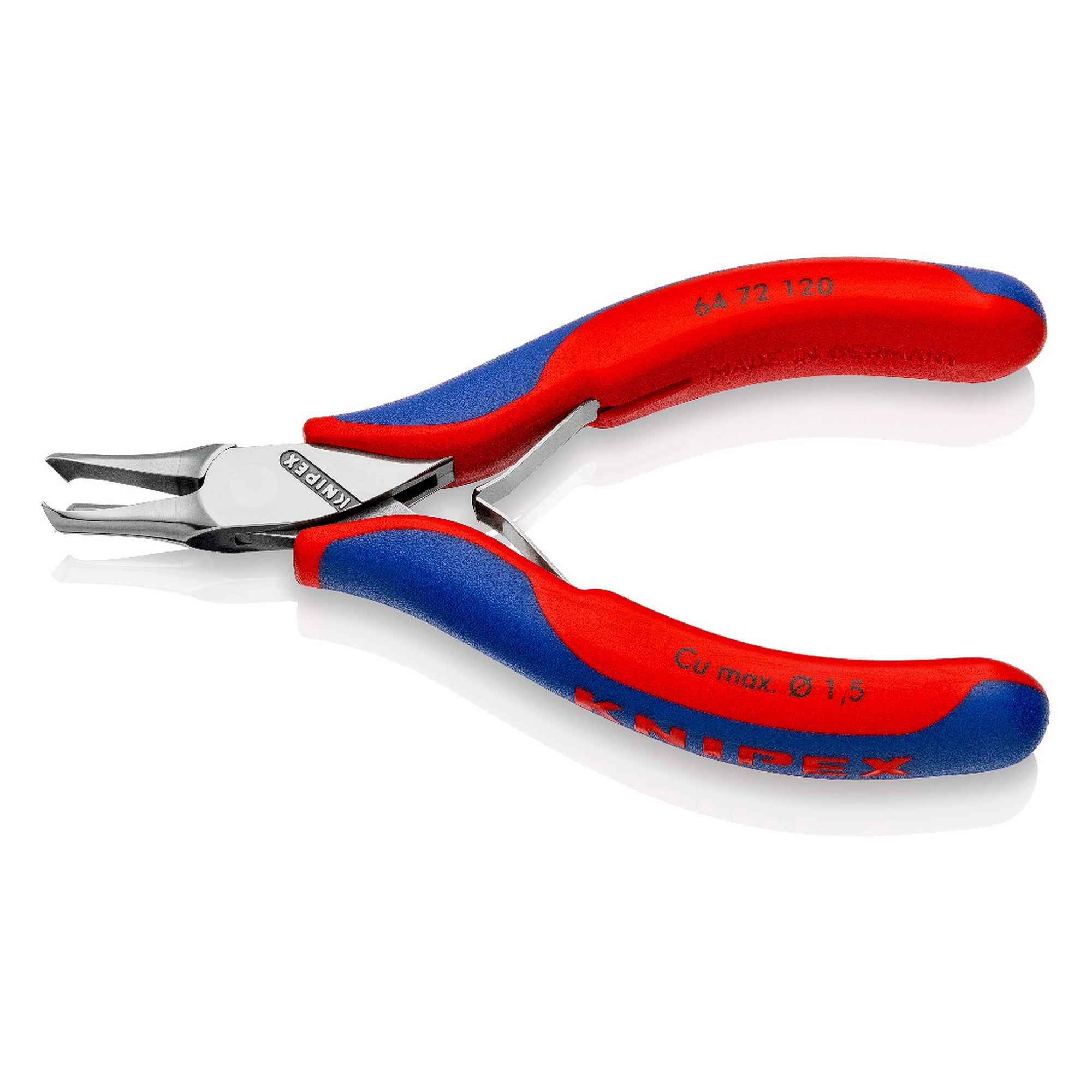 Electronics end cutting nippers with box joint, soft wire up to 1.5 mm dia., 120 mm
