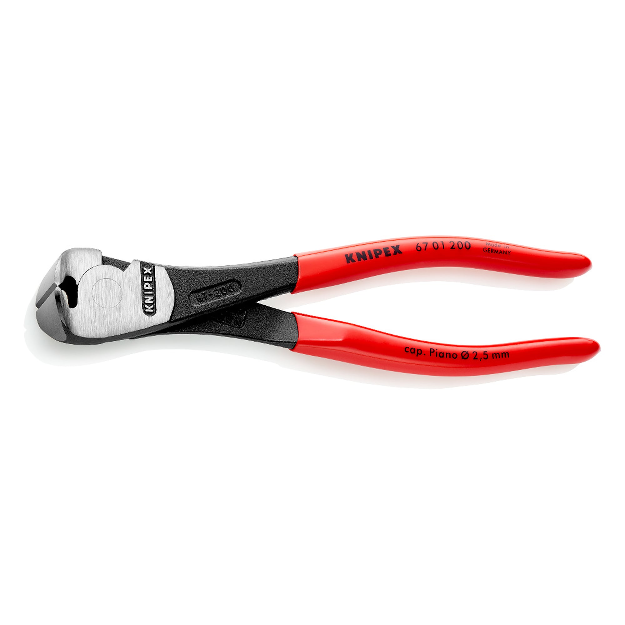 Pince coupante de devant à forte démultiplication, fil dur Ø 3,0 mm, 64 HRC, 200 mm