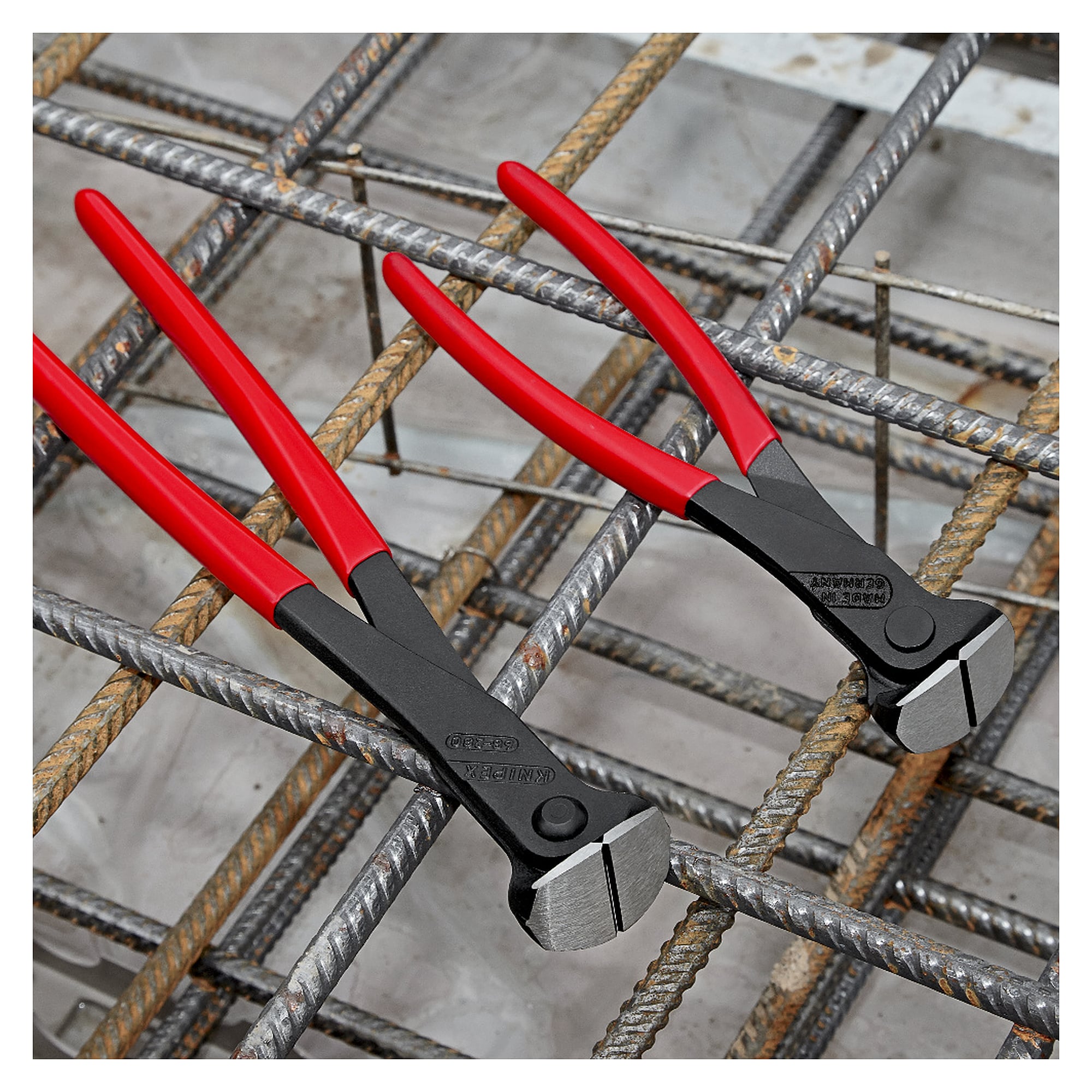 Pince coupante devant 280 mm pour fil à ligaturer, atramentée noir, fil dur jusqu'à Ø 3,2 mm