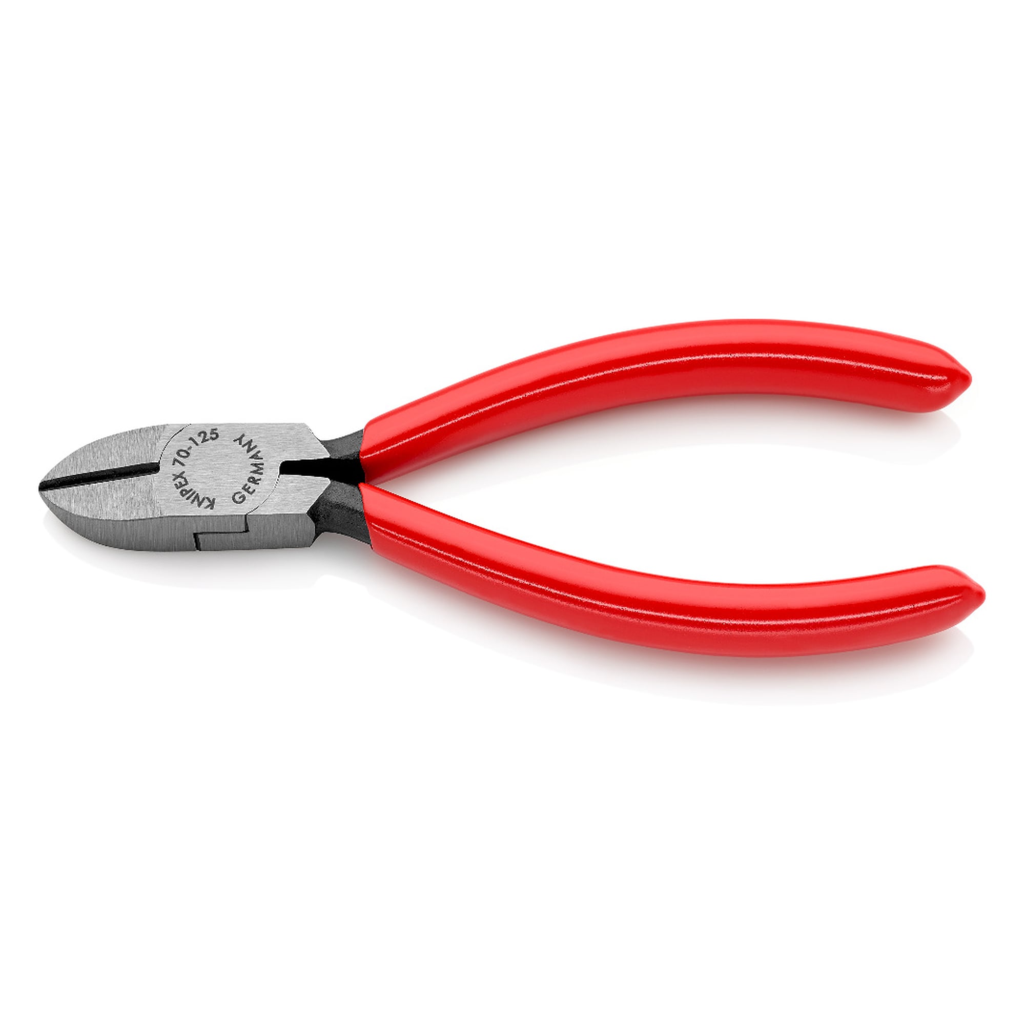 Pince coupante de côté à gaines plastique, tête étroite, 61 HRC, 125 mm