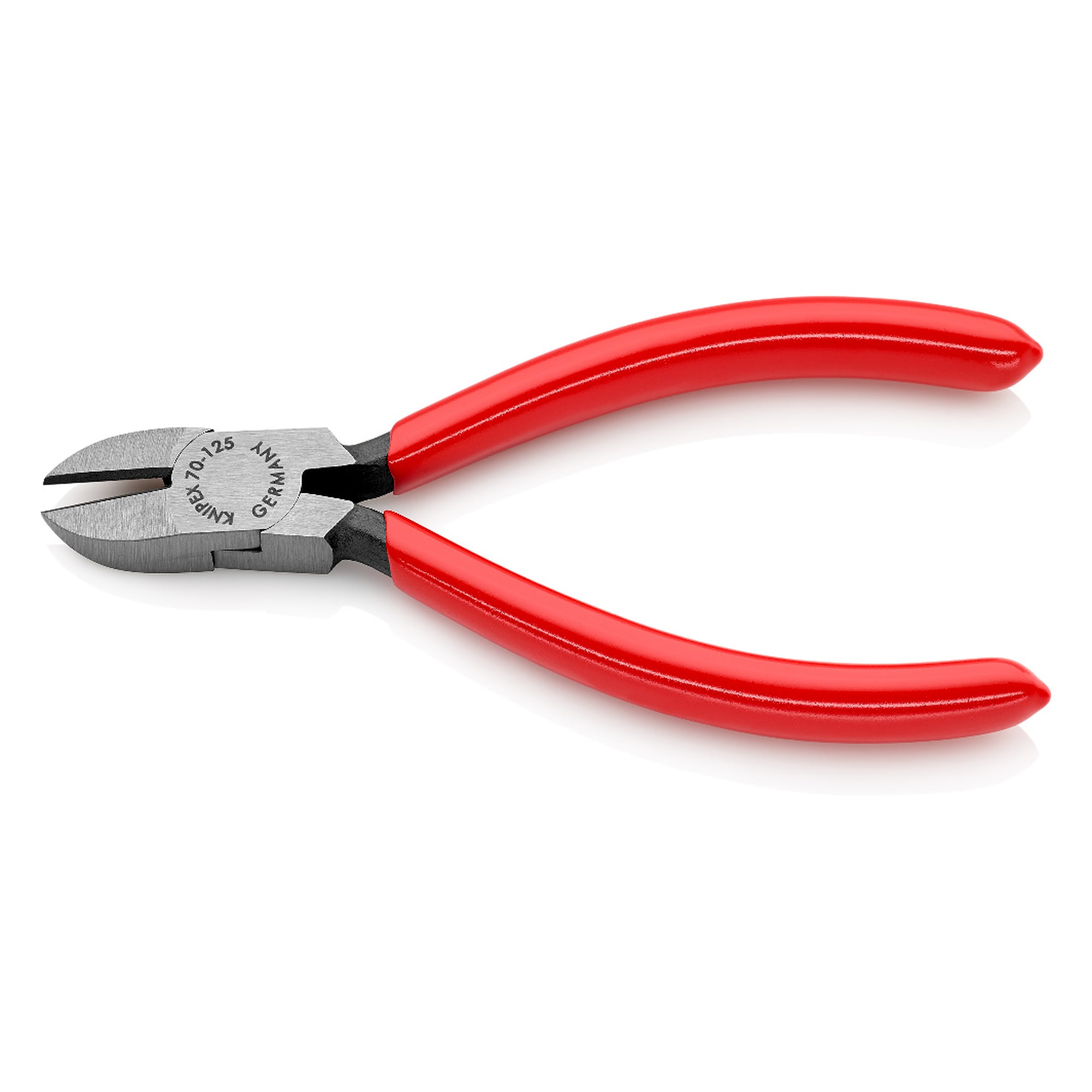 Pince coupante de côté à gaines plastique, tête étroite, 61 HRC, 125 mm