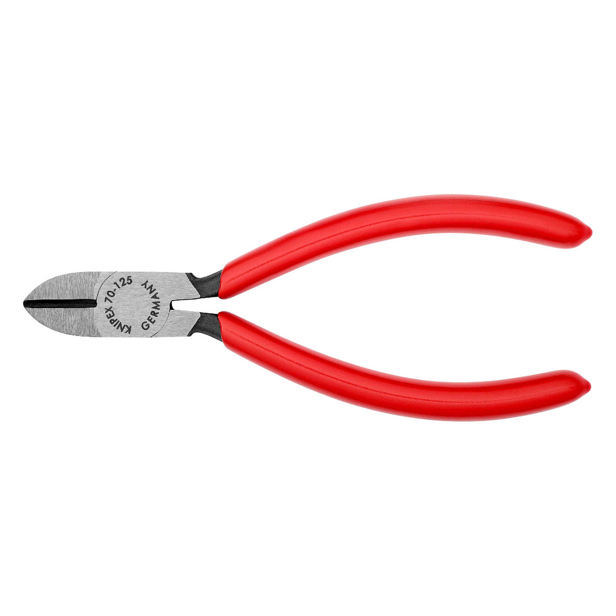 Pince coupante de côté à gaines plastique, tête étroite, 61 HRC, 125 mm
