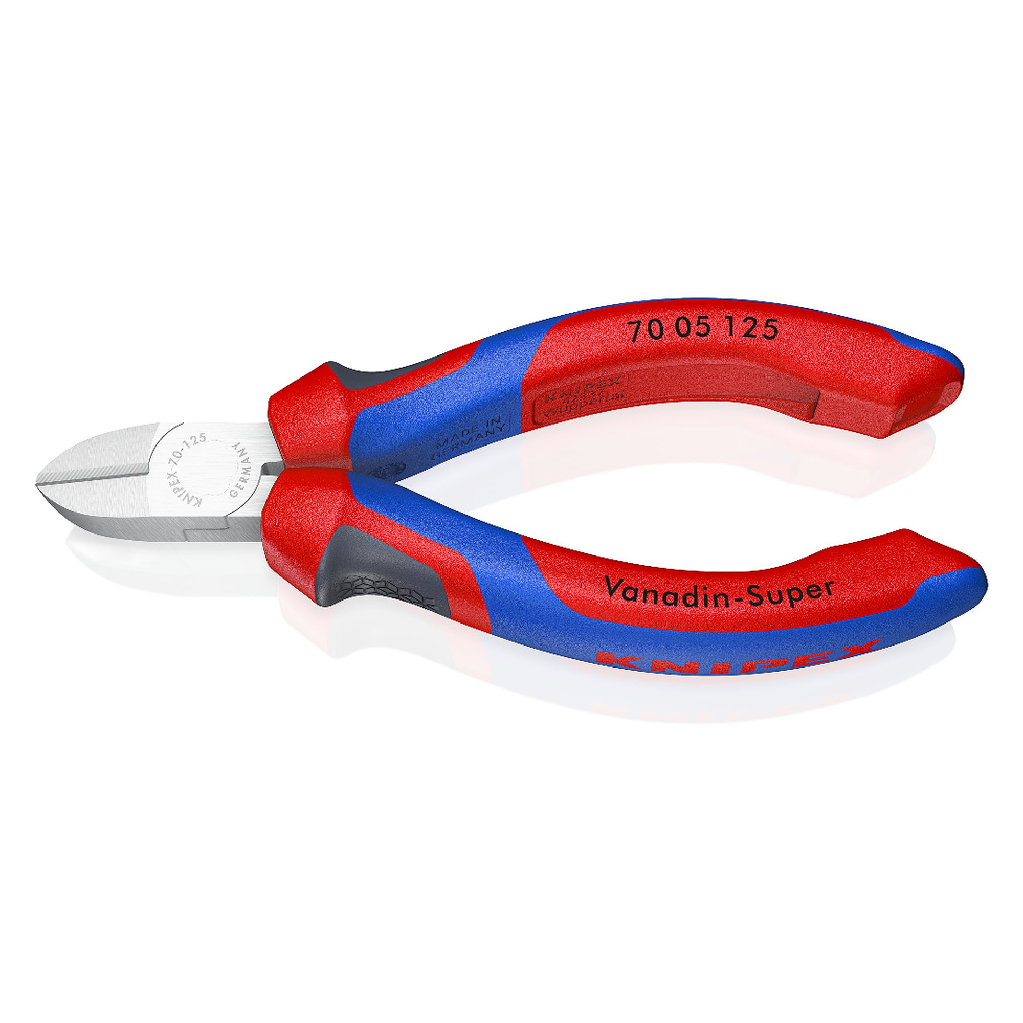 Pince coupante de côté 125 mm, chromée, poignées Comfort, fil dur jusqu'à Ø 1,5 mm