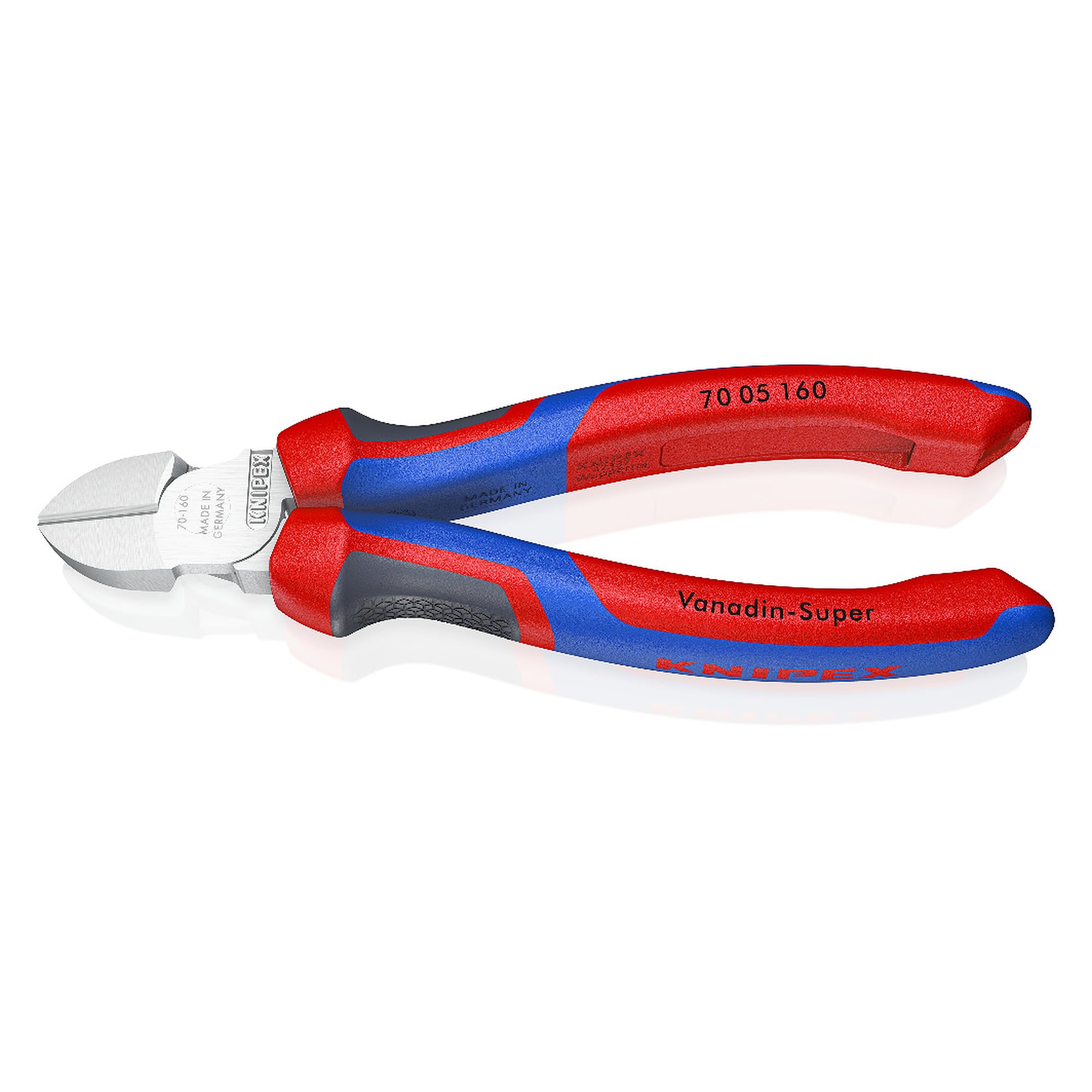 Diagonal cutter chrome-plated with comfort handles for hard wire up to 2.0 mm, 160 mm