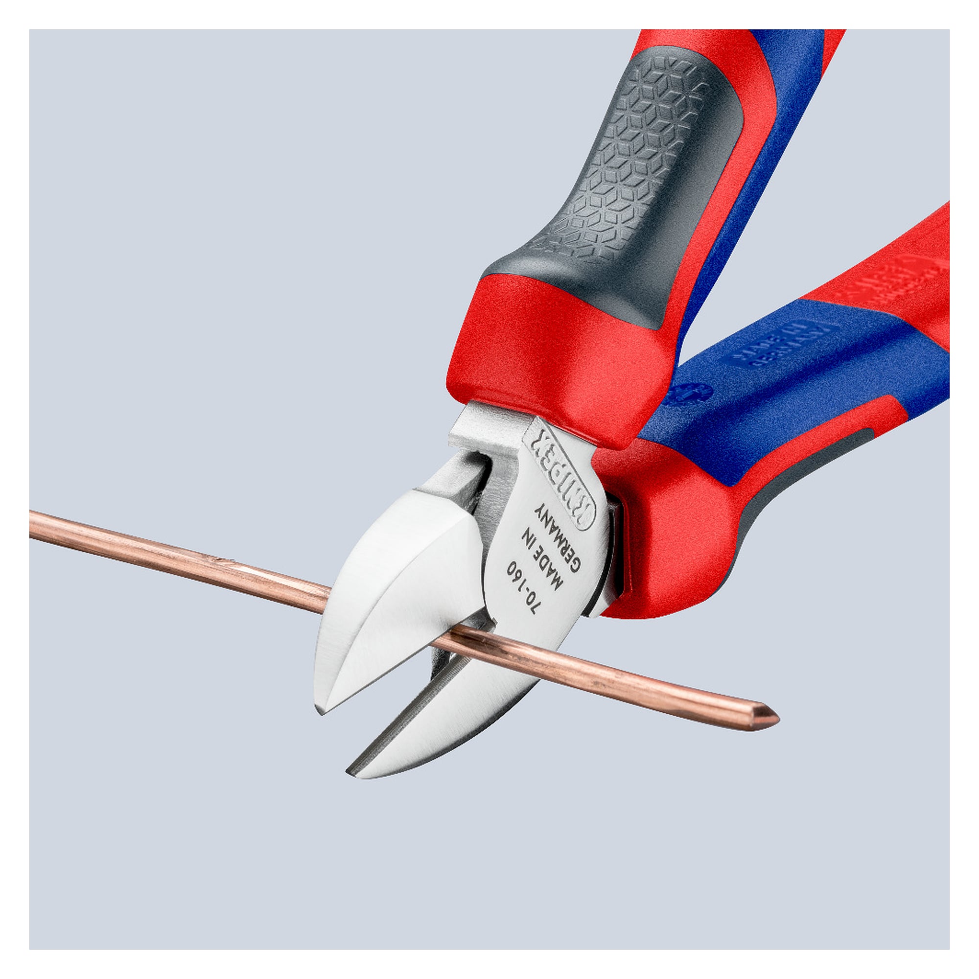 Diagonal cutter chrome-plated with comfort handles for hard wire up to 2.0 mm, 160 mm